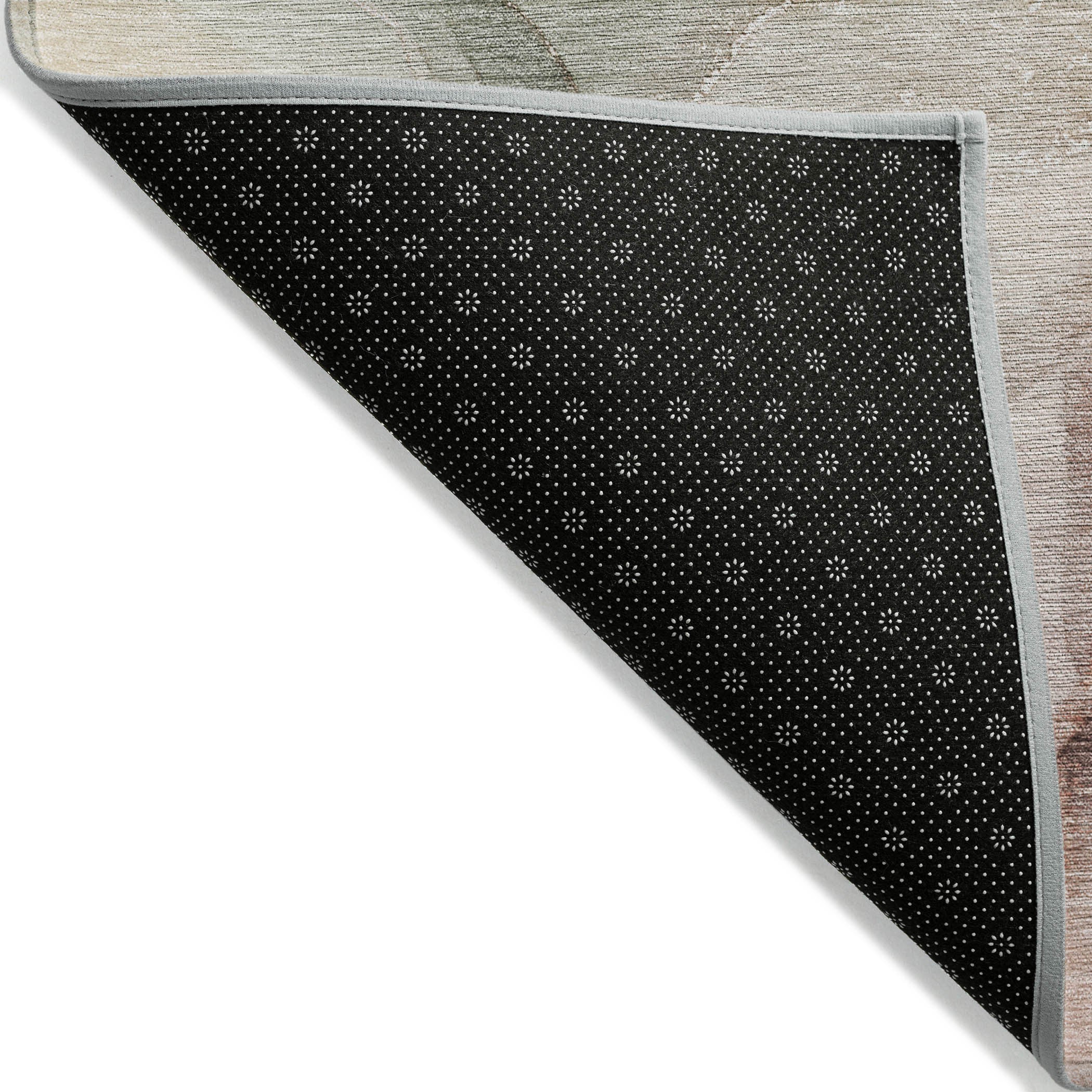 Washable Indoor-Outdoor Gray & Ivory Abstract Runner Rug, Stain-Resistant for Homes with Kids & Pets