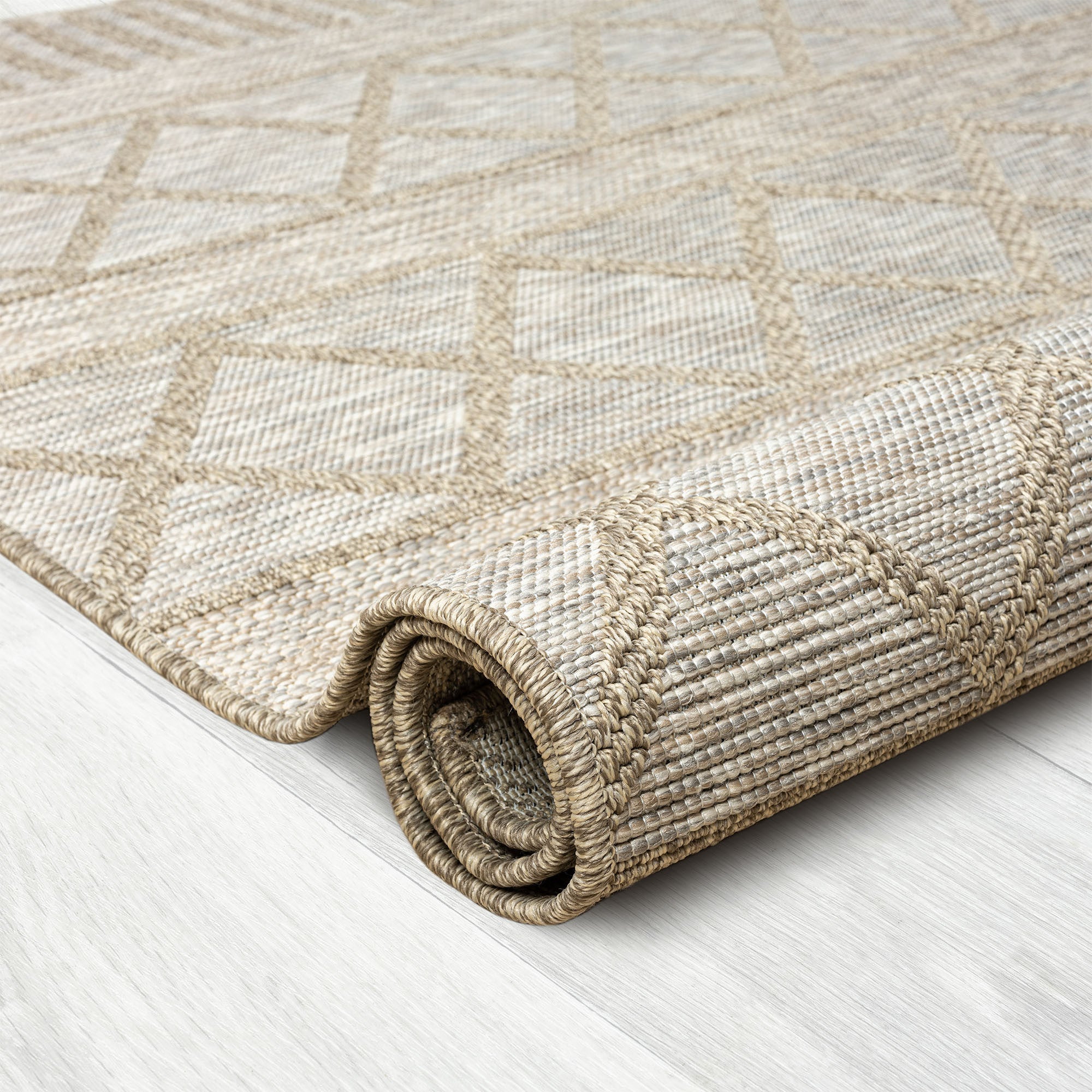 Exquisite Gray Striped Handmade Polypropylene Indoor-Outdoor Area Rug for Elevating Your Living Space with Elegant Style and Comfort