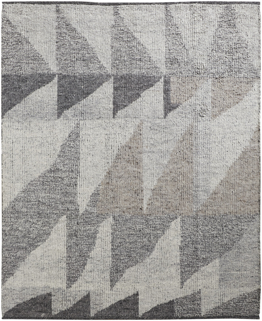 Exquisite Hand-Knotted Wool Area Rug with a Stylish Gray Geometric Design for Comfortable and Stain-Resistant Living Spaces