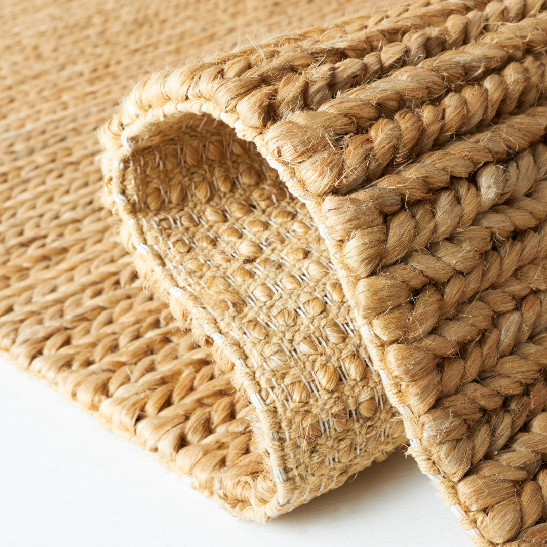 Eco-Friendly Hand-Knotted Jute and Cotton Rug for Natural Home Decor