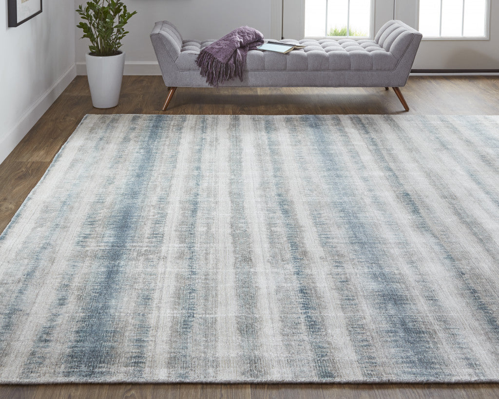 Exquisite Hand-Woven Area Rug in Elegant Tan, Ivory & Black Abstract Design for Home Decor