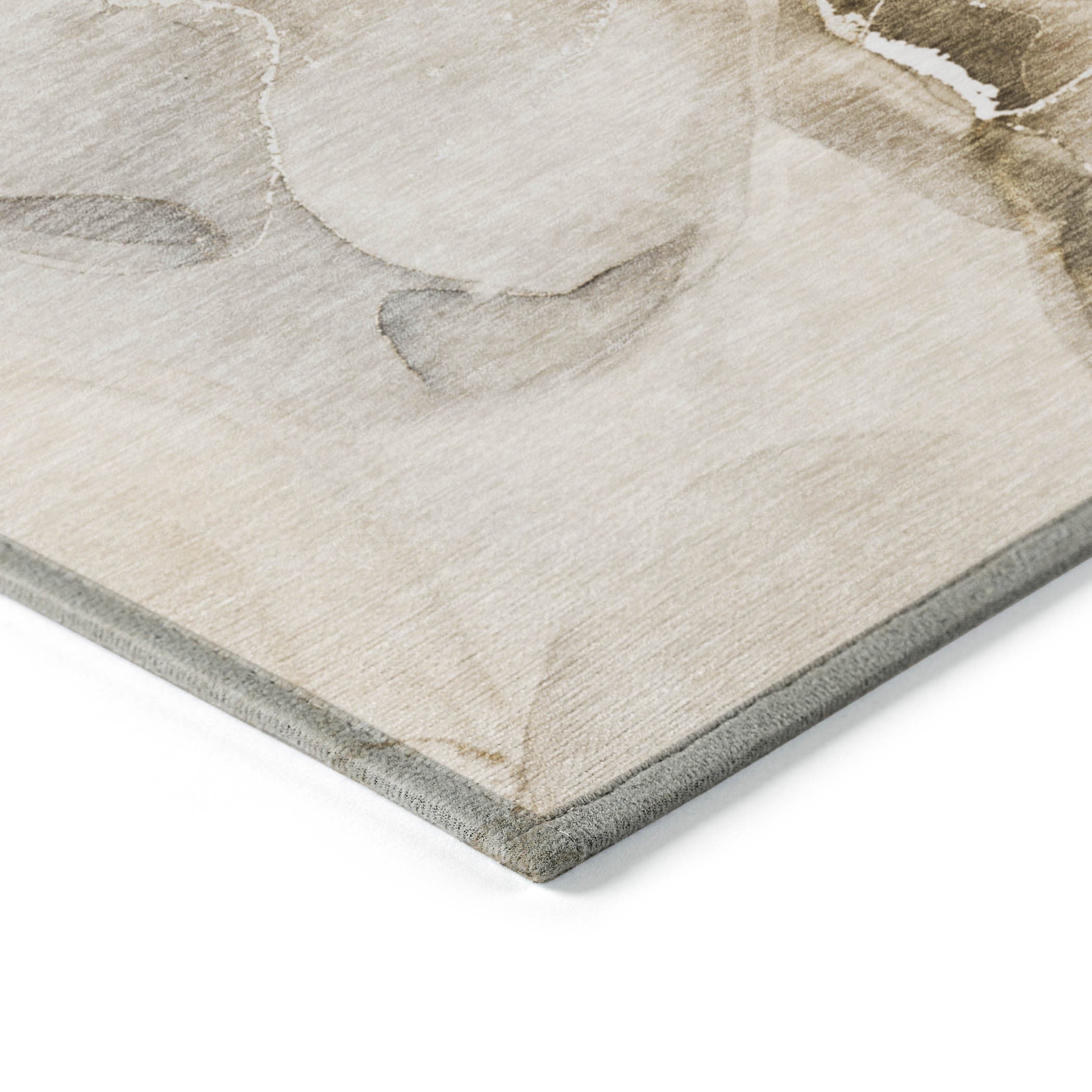Washable Indoor-Outdoor Gray & Ivory Abstract Runner Rug, Stain-Resistant for Homes with Kids & Pets