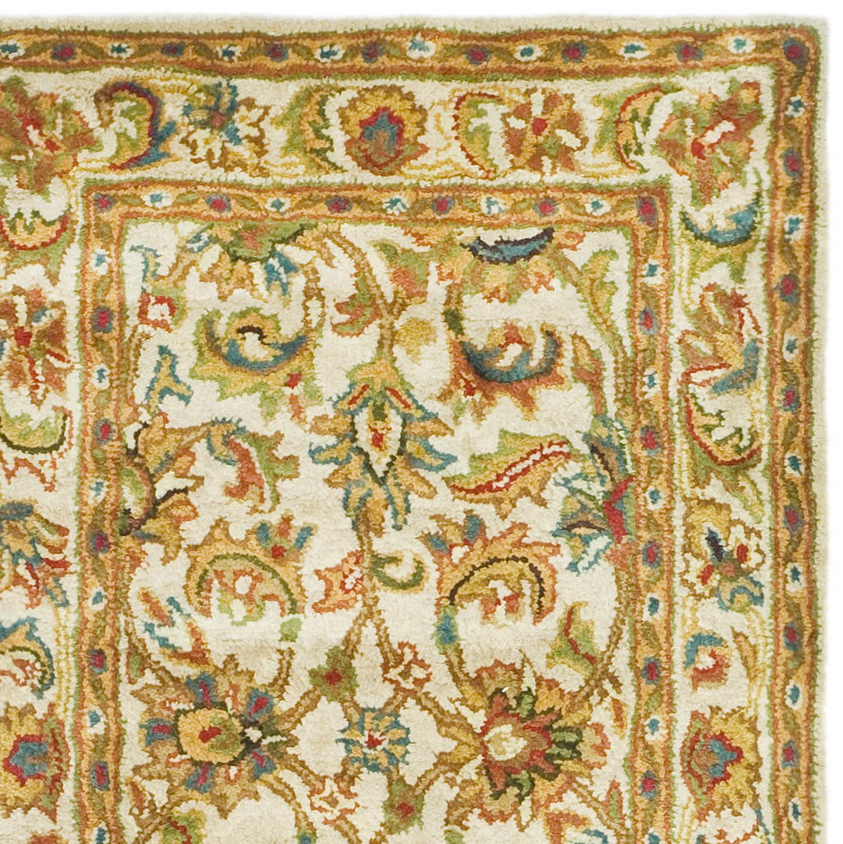 Elegant Hand - Tufted Wool Pile Rectangle Rug from India for Timeless Home Decor