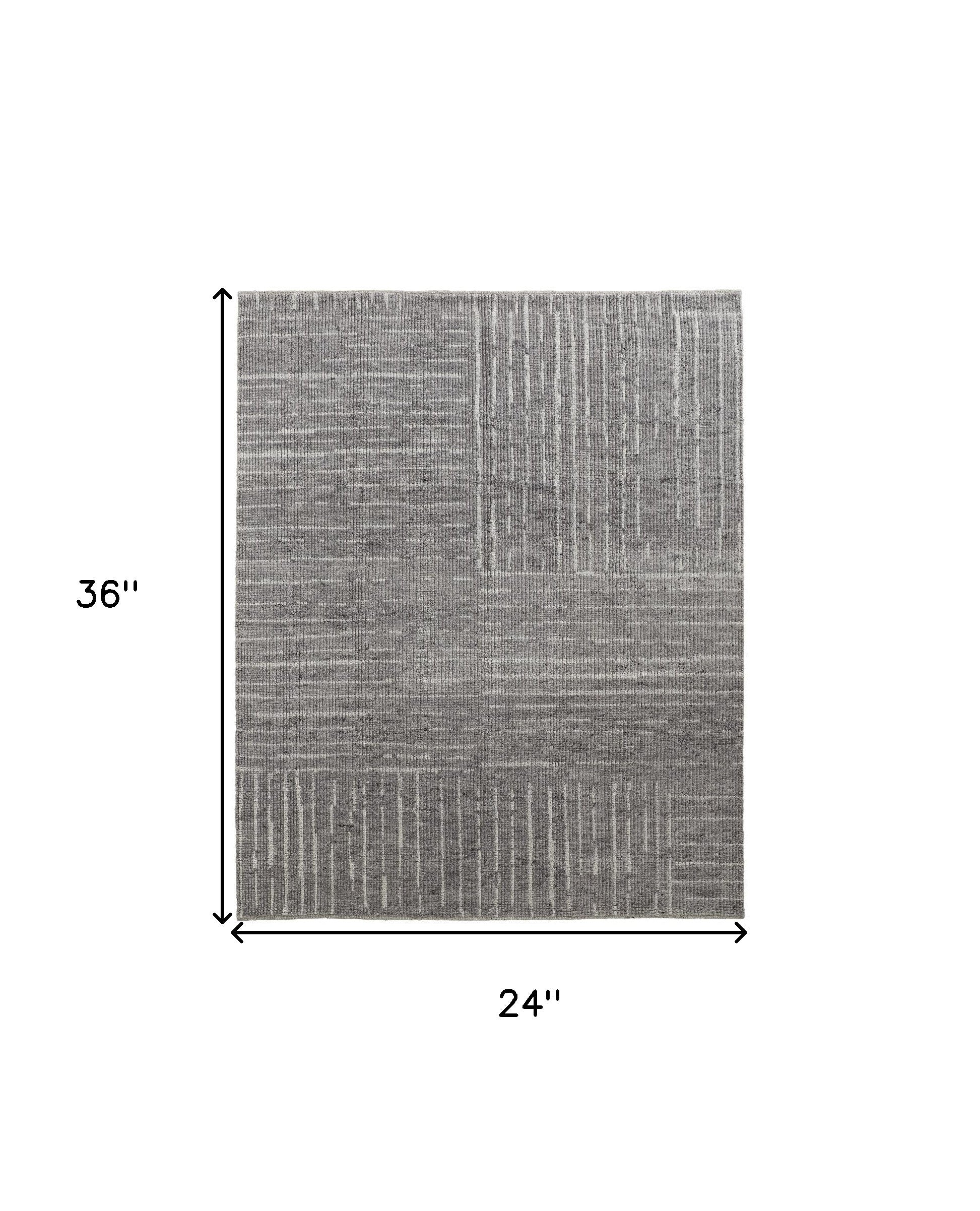 Exquisite Hand-Knotted Wool Area Rug with Elegant Ivory and Gray Checkered Design for Cozy and Stain-Resistant Living Spaces