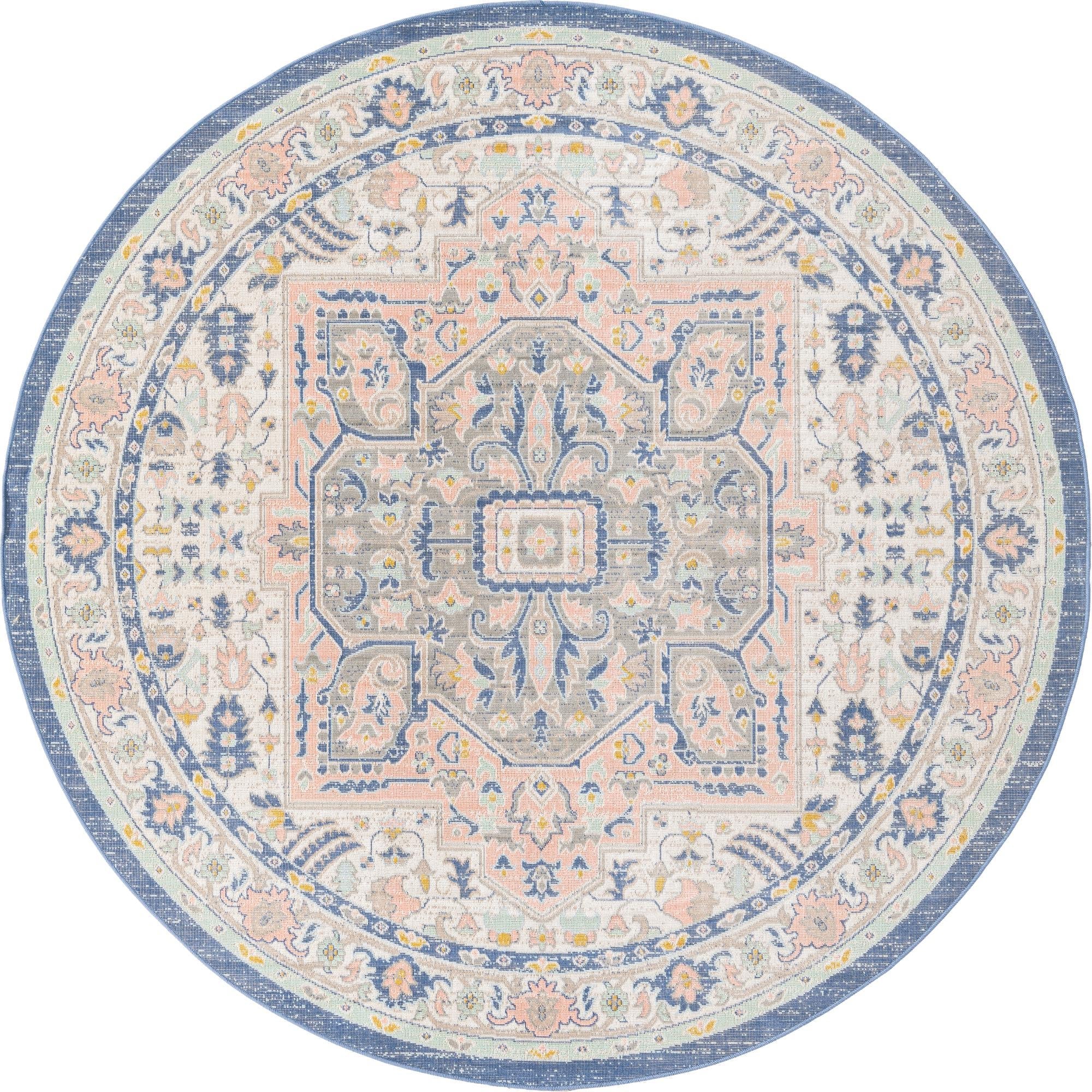 Exquisite Whitney Medallion Area Rug with Enchanting Floral Design, Durable and Easy - to - Maintain for Your Ideal Home Decor