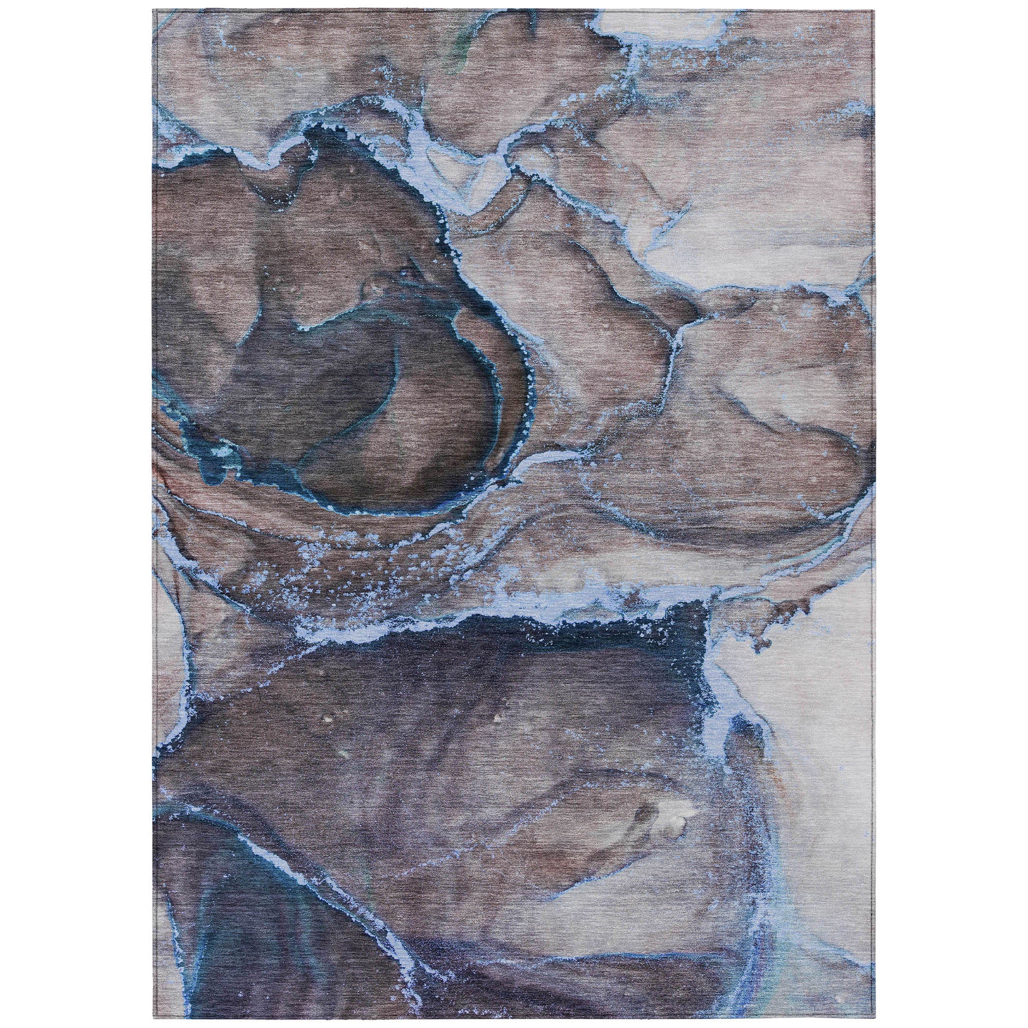 Stylish Peach Abstract Washable Non-Skid Runner Rug for Indoor/Outdoor Use