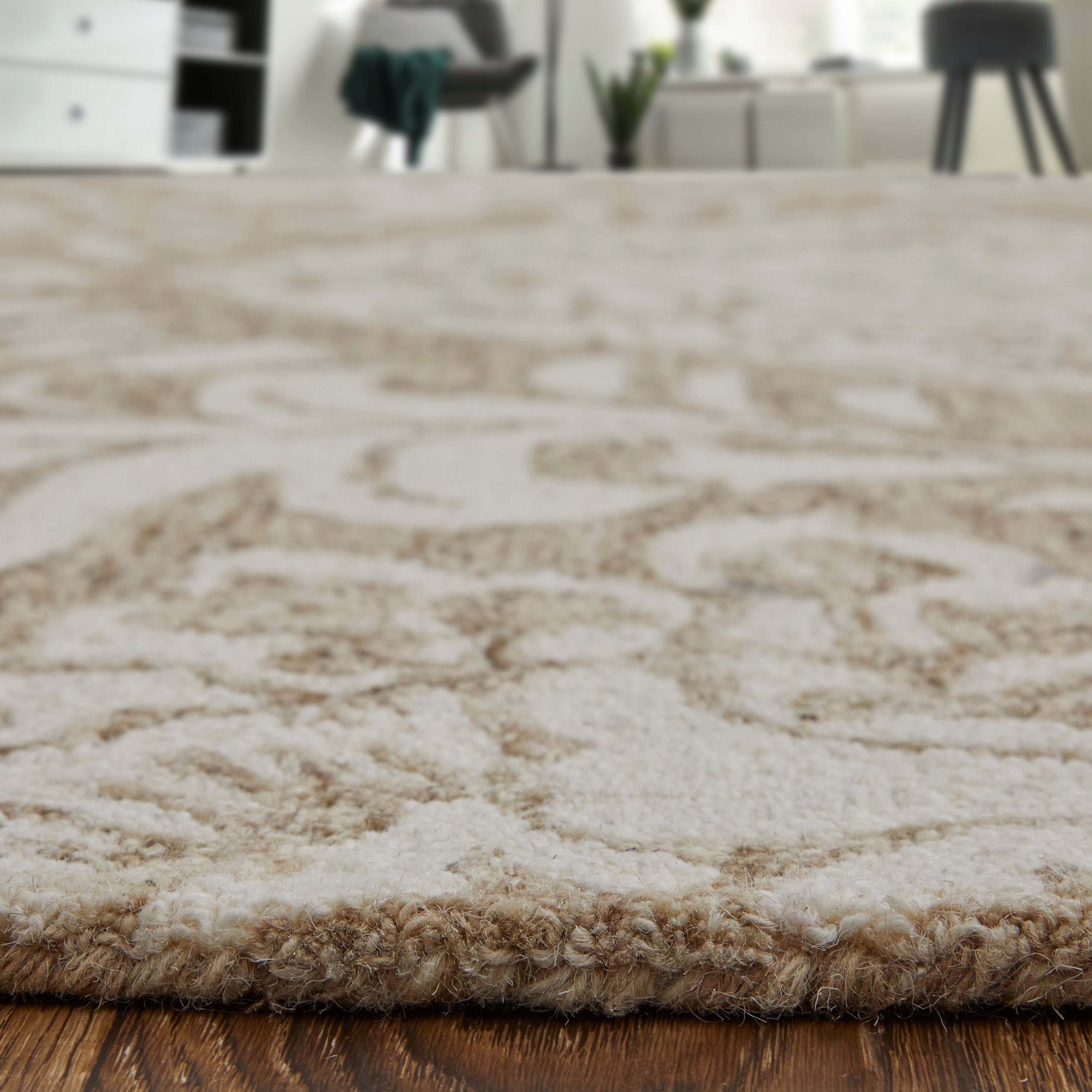 Exquisite Hand-Tufted Wool Area Rug from Belfort Collection - Graceful Transitional Design with Enduring Motifs for Every Space