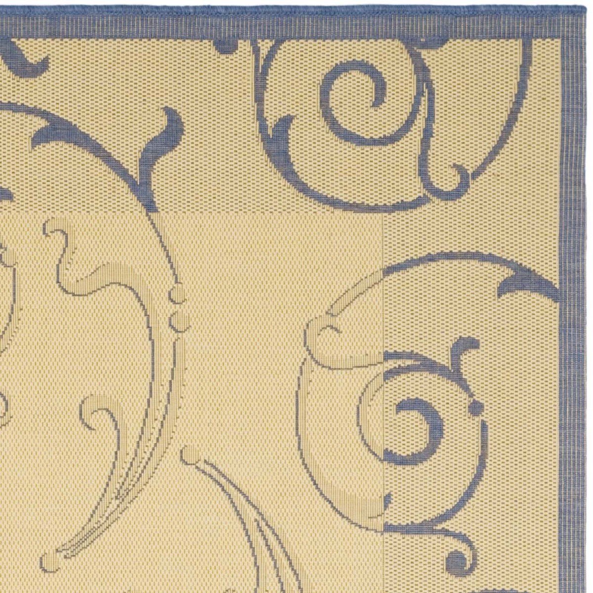 Stylish Courtyard Decor - Luxurious Power Loomed Indoor and Outdoor Area Rug Featuring an Elegant Vine Scroll Pattern
