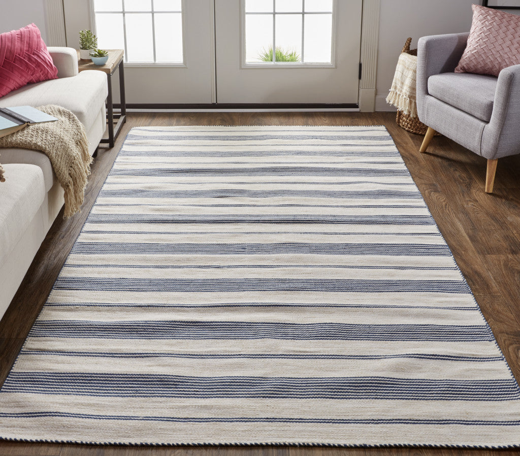 Stylish Modern Hand - Woven Stain - Resistant Area Rug with Striped Design for Comfortable Home Decor