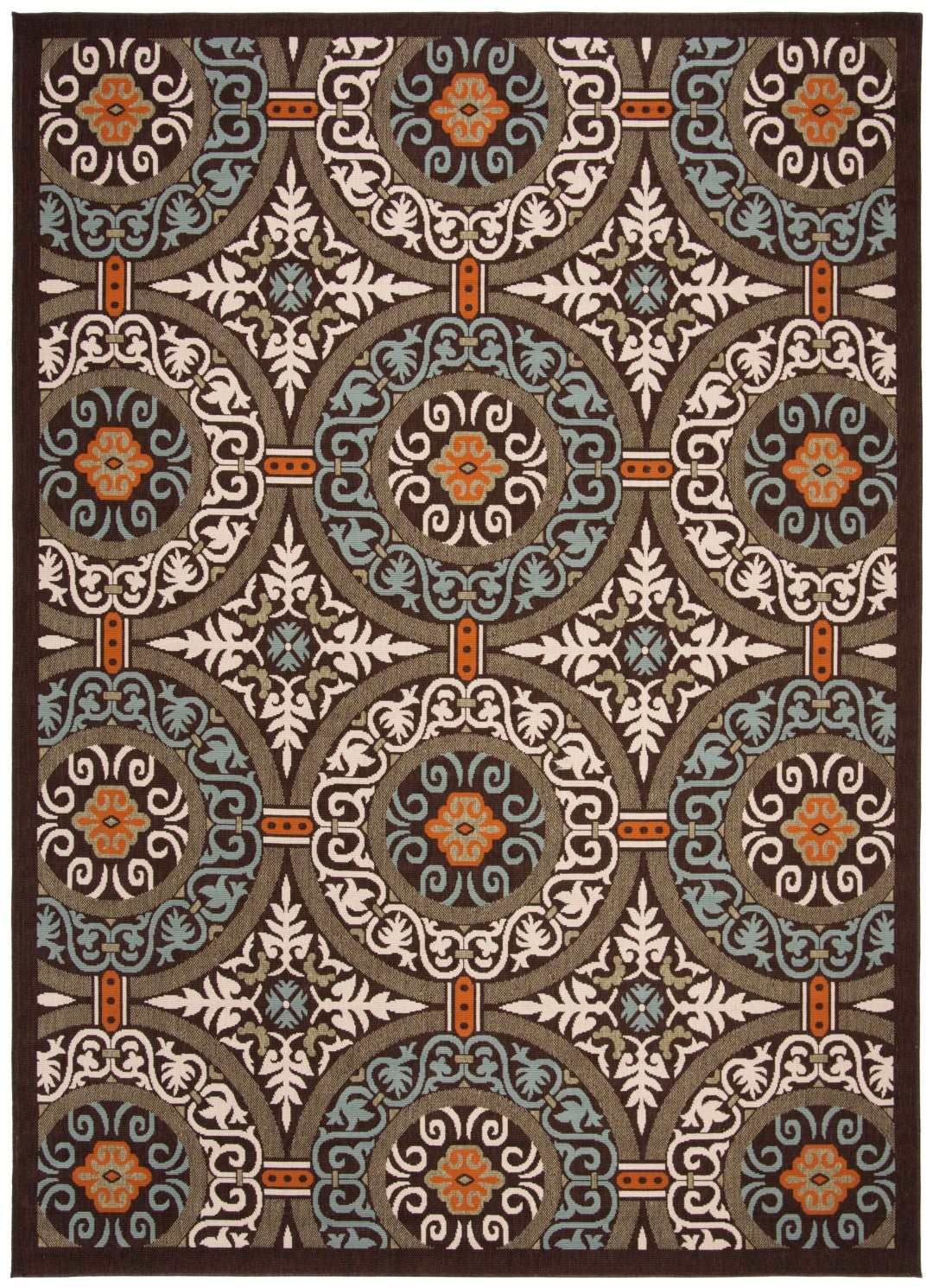 Exquisite Veranda Outdoor Rug with Fashionable Power Loomed Pattern, Sturdy Polypropylene and Polyester Mixture, Authentic Turkish Handicraft