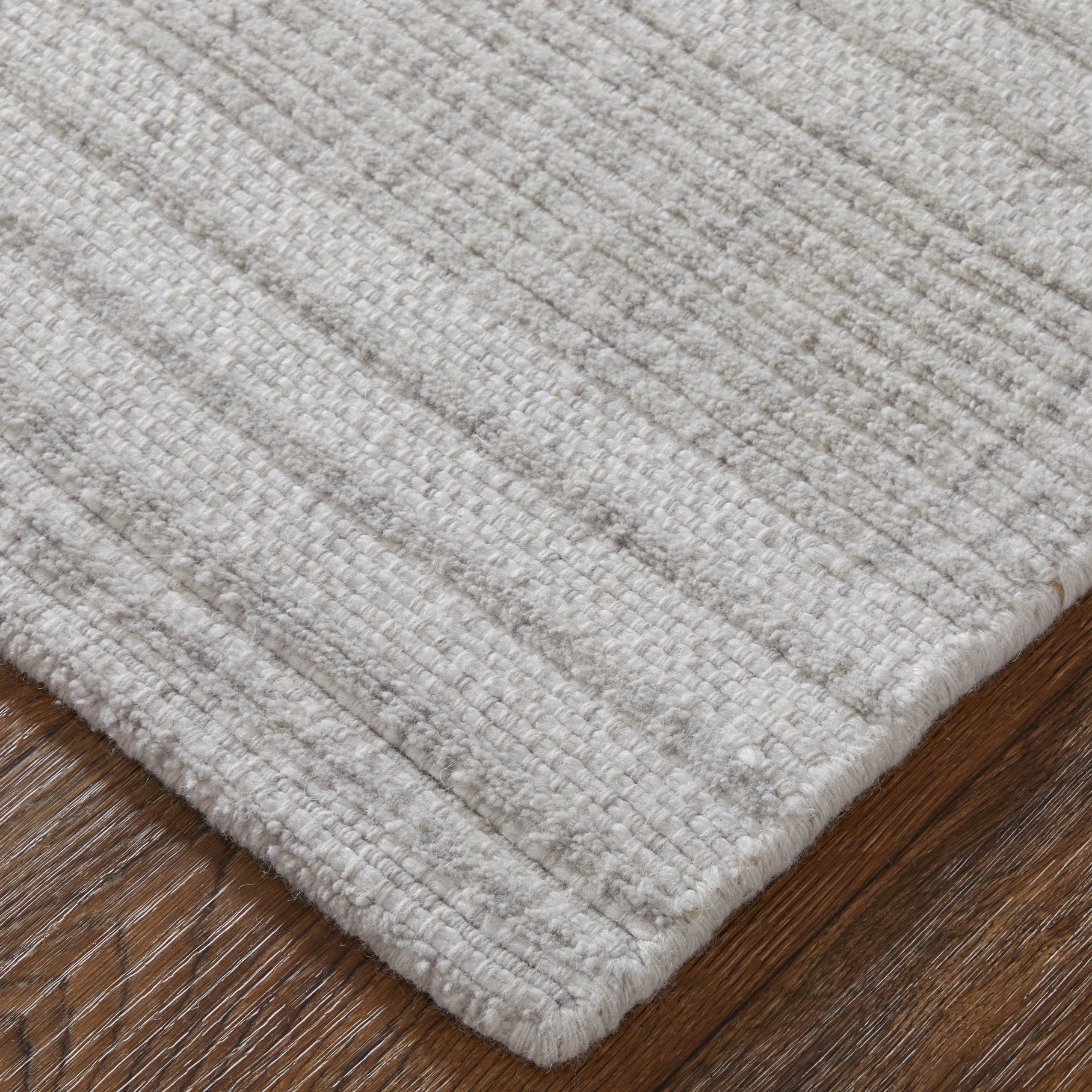 T34T8016 Handwoven Polyester Rug - Modern Striped Design with Textured Depth for Elegant Spaces