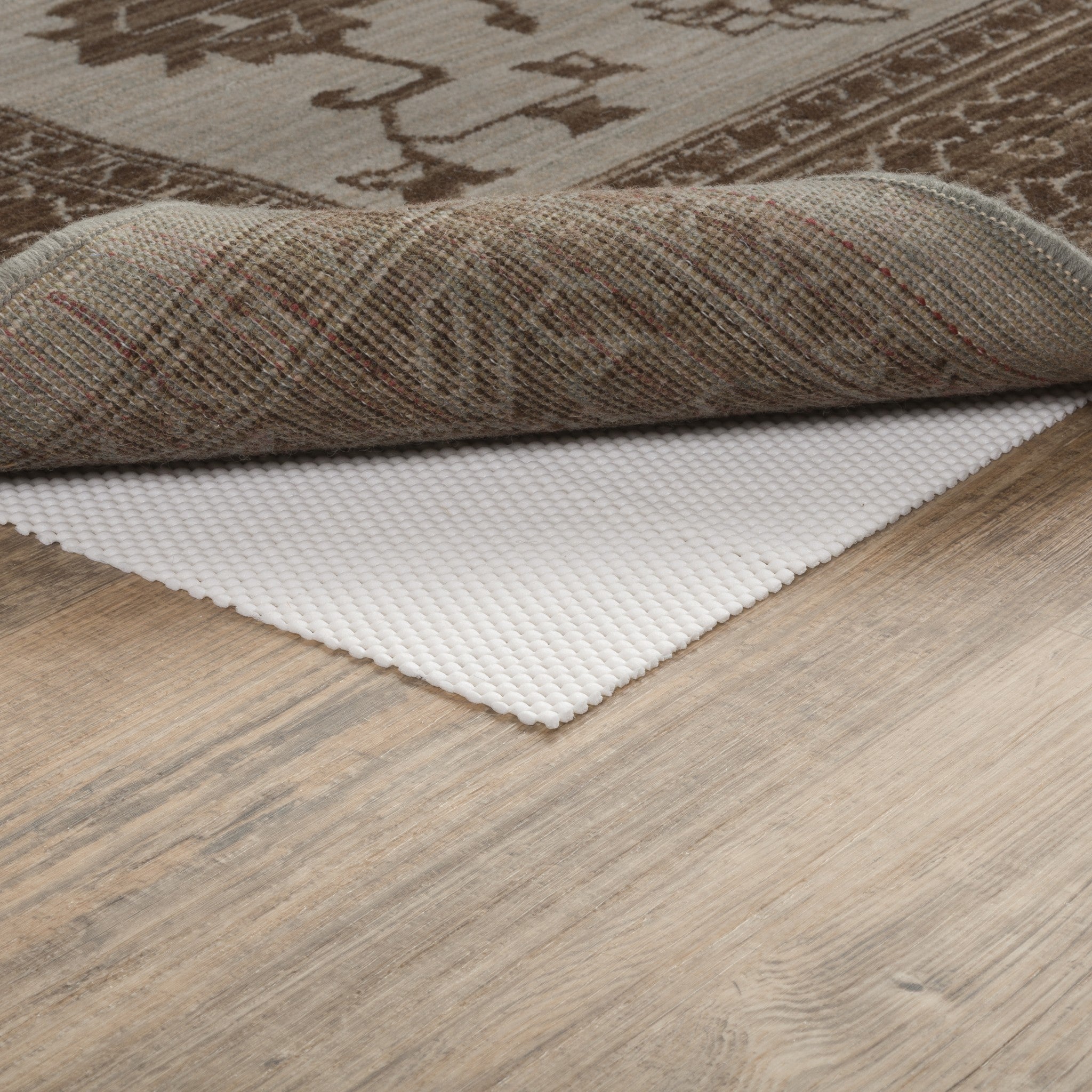 Indoor Non-Skid Beige Rug Pad Made of PVC-Coated Polyester for Secure Grip and Floor Protection