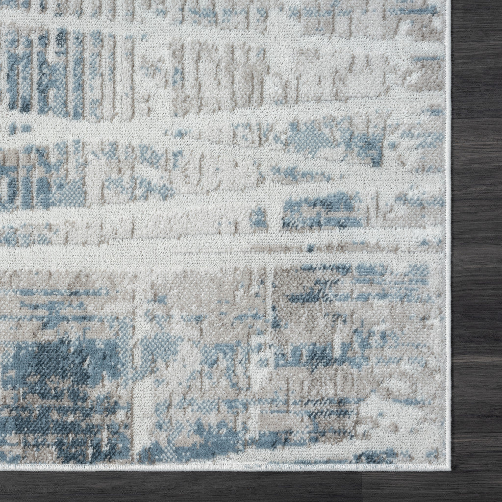 Turkish-Made Blue Abstract Rectangle Area Rug for Cozy Homes