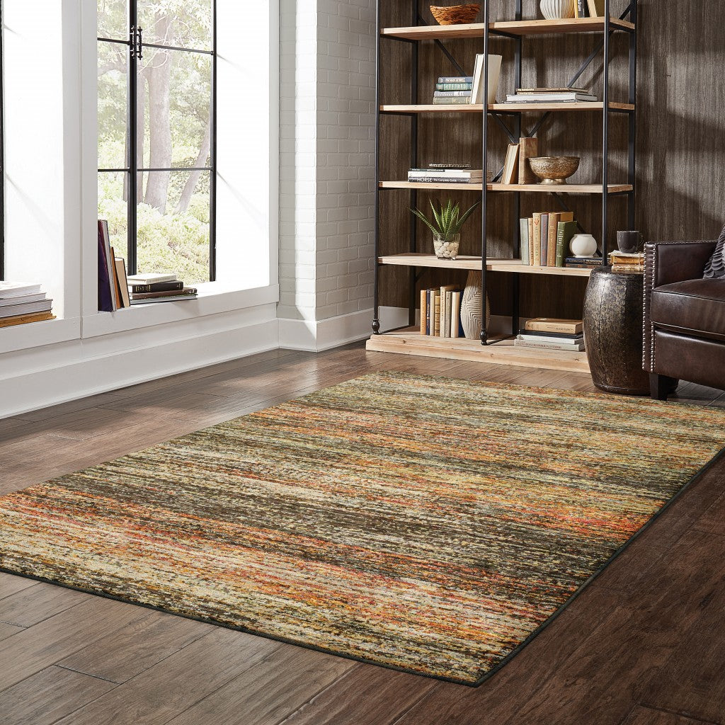 Luxurious Gold and Slate Abstract Contemporary Runner Rug for Creating Vibrant Interior Spaces