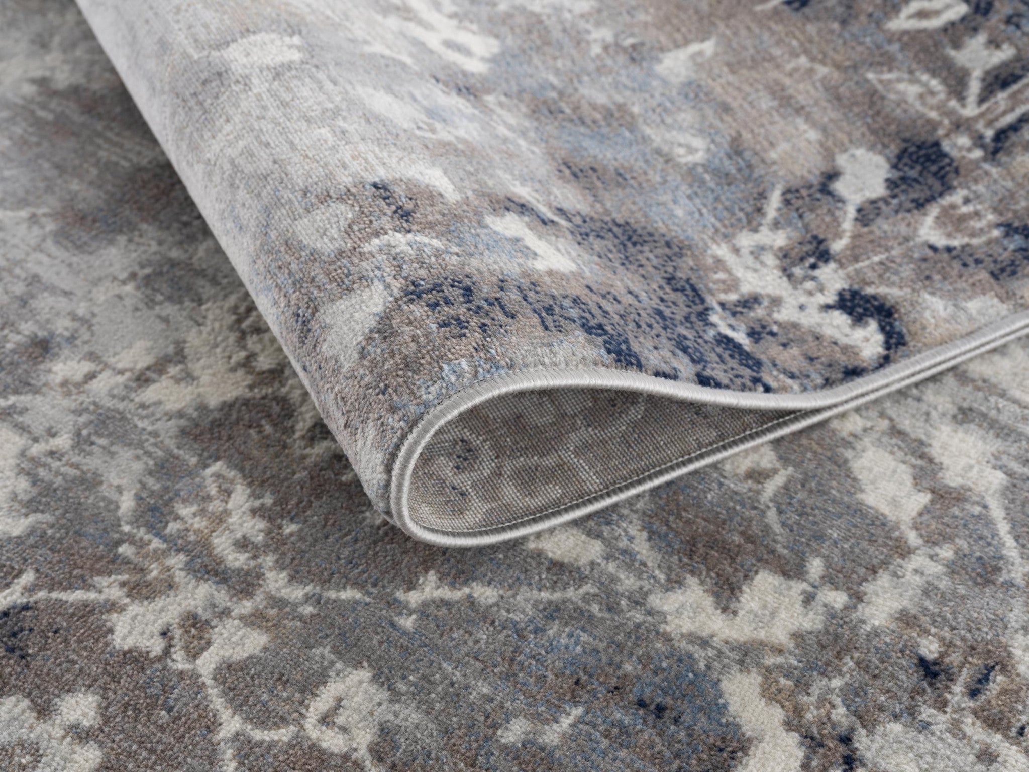 Elegant Navy and Beige Distressed Vines Runner Rug for Durable Modern Homes