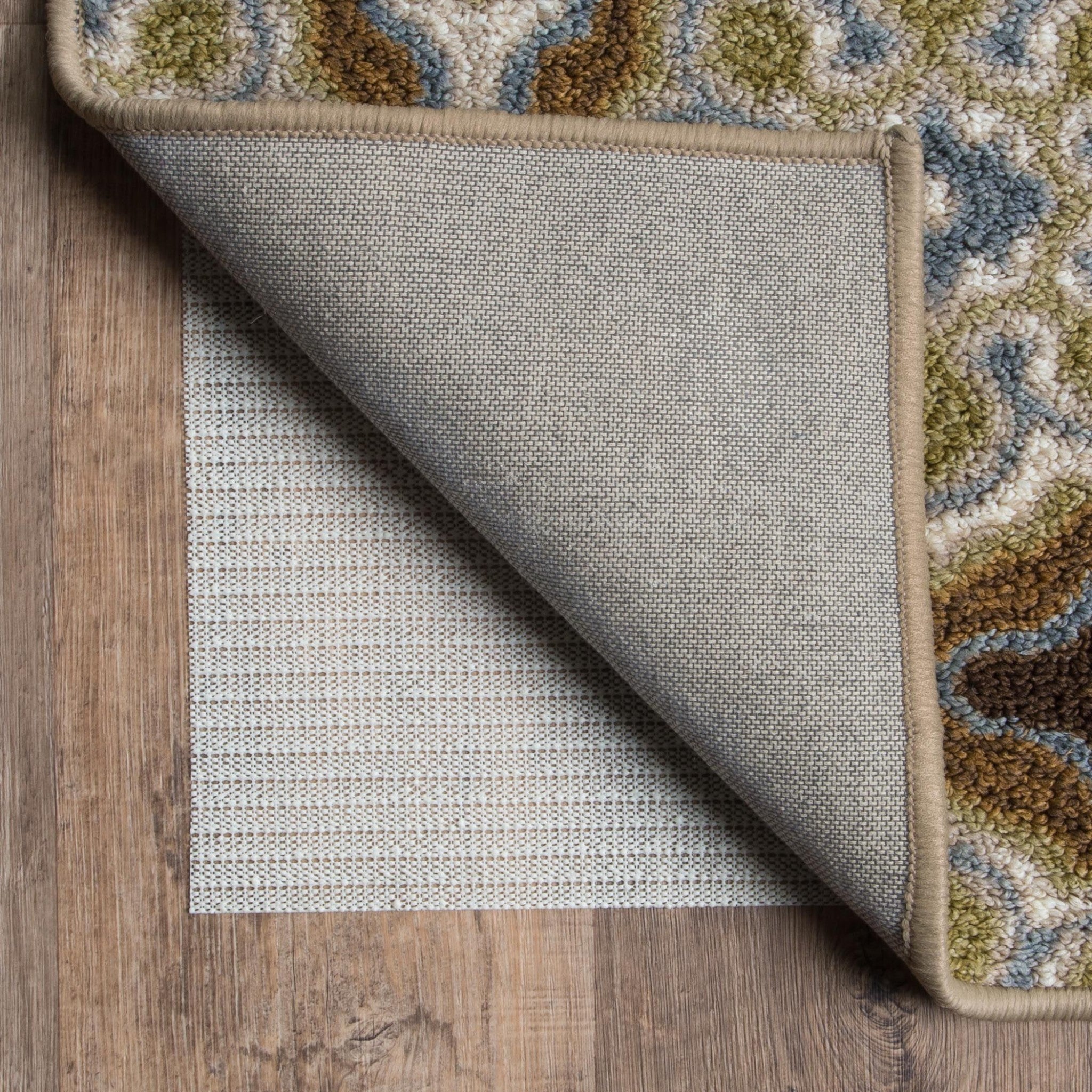 Beige Non-Slip Rug Pad with Anti-Microbial Feature, Effortlessly Prolongs Rug Life