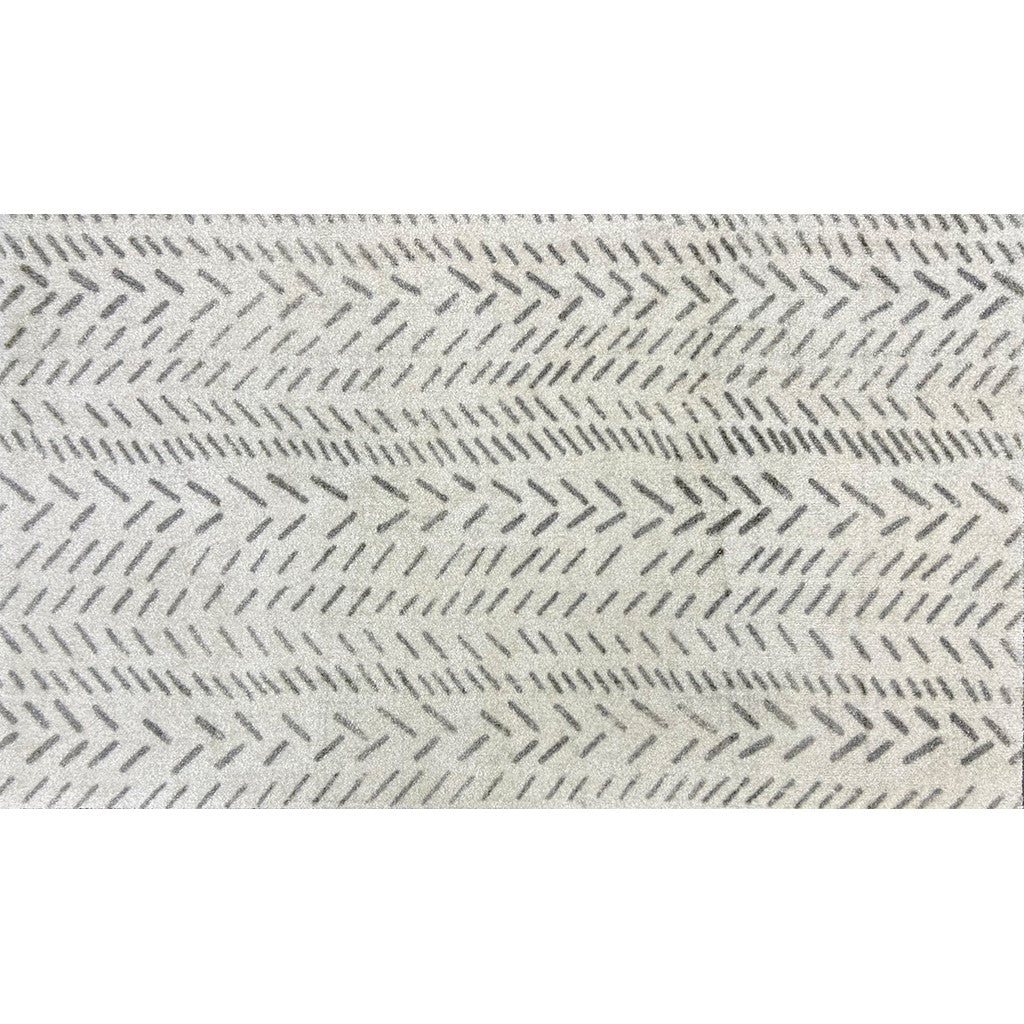 2' x 4' Stain-Resistant, UV-Protected Taupe Abstract Area Rug for Kids & Pets