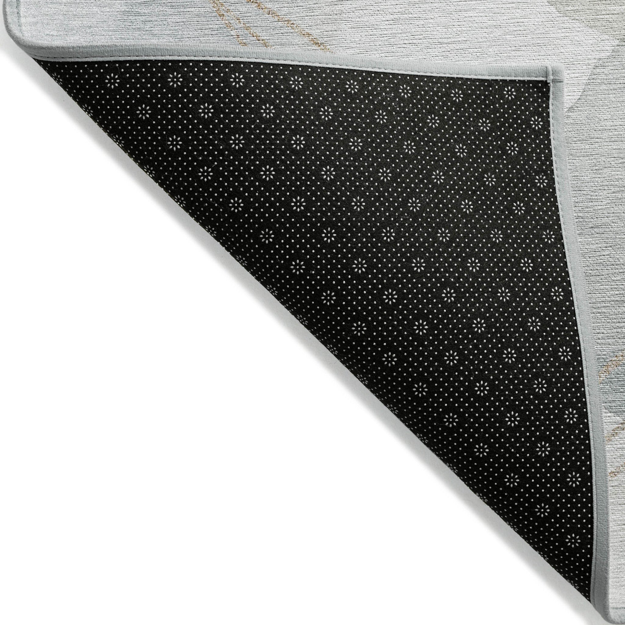 Modern Washable, Non-Skid, Stain-Resistant Green & Ivory Abstract Indoor-Outdoor Runner Rug