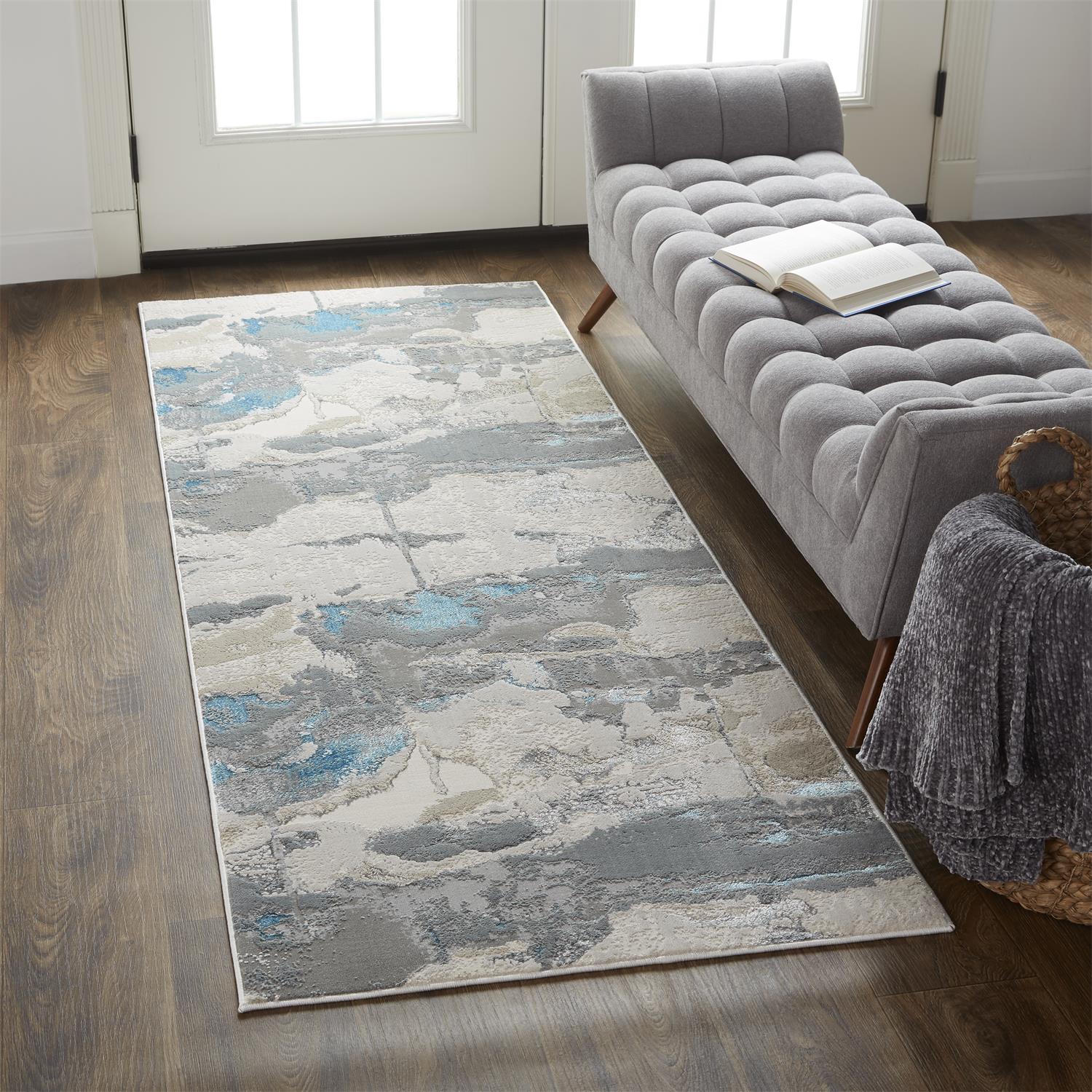 AZR3525F Azure Contemporary Abstract Luxury Low Pile Stain - Resistant Rug for High - Traffic Areas in Living Rooms, Dining Rooms, Offices, Foyers, and Bedrooms
