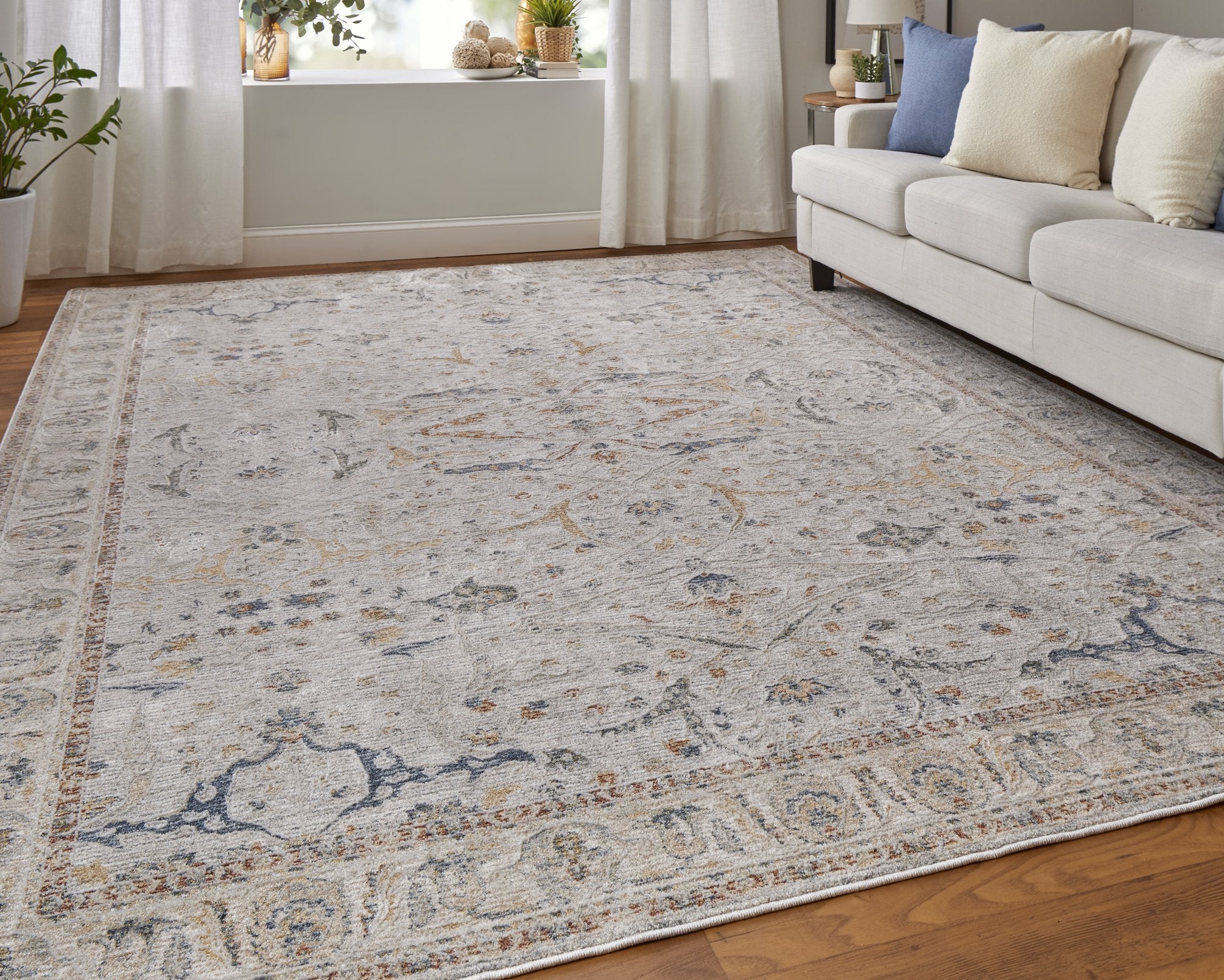 Pasha Global Polyester Ikat Rug - Soft Low Pile, Stain-Resistant, Kid & Pet Friendly