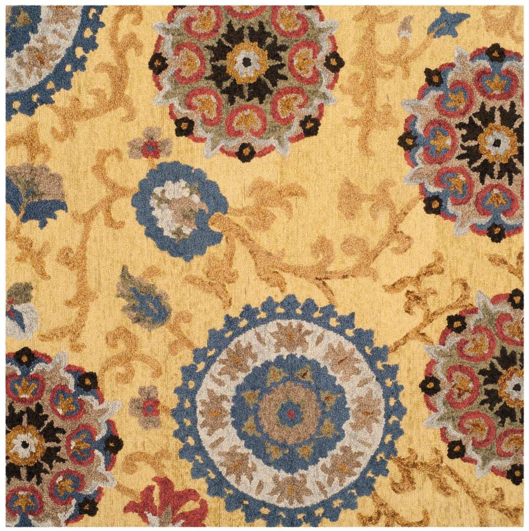 Stylish Hand - Tufted Wool Area Rug with Bold and Colorful Design Inspired by Traditional English Motifs for Contemporary Modern Homes