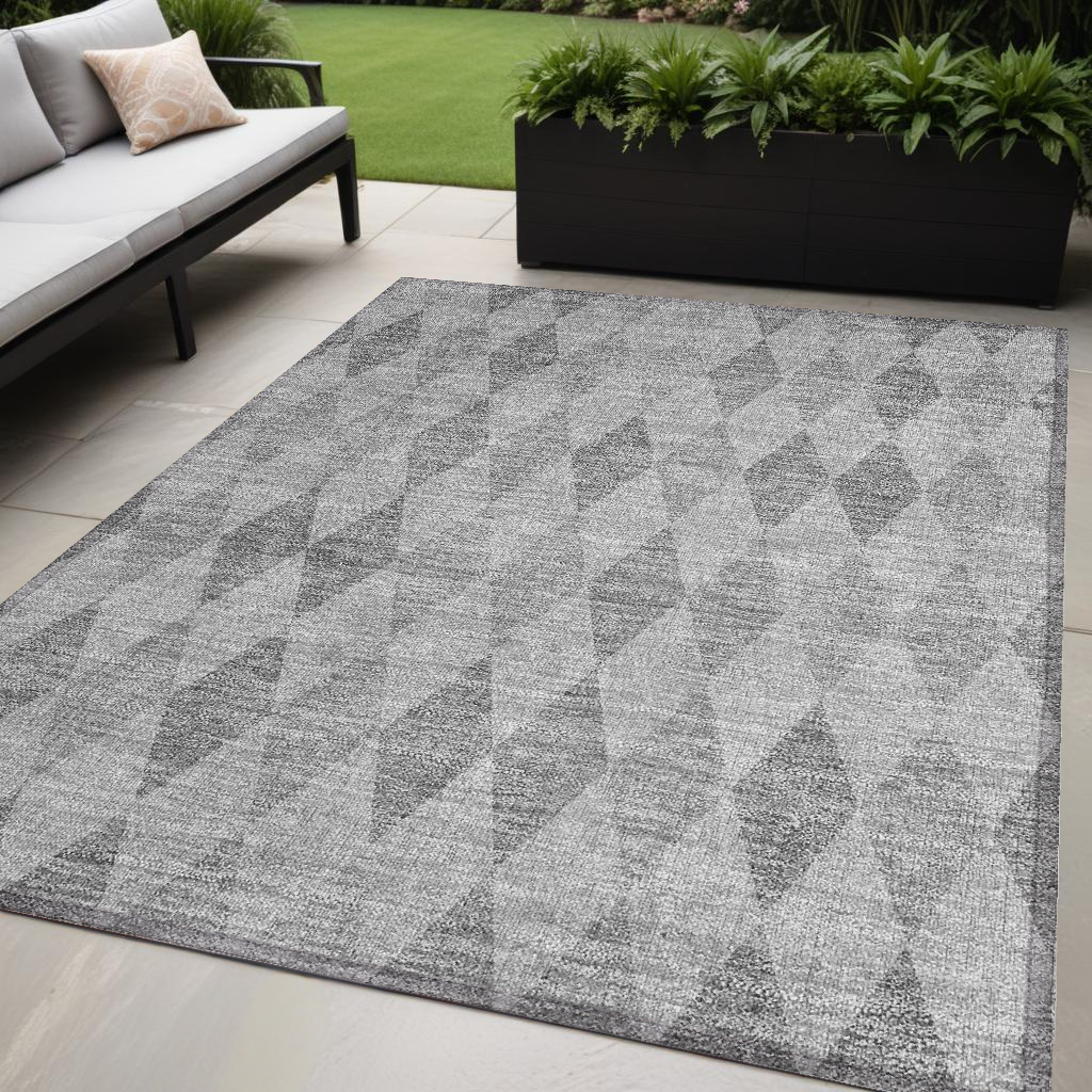 Washable, Stain-Resistant & Non-Skid Geometric Purple Outdoor Runner Rug for Your Space
