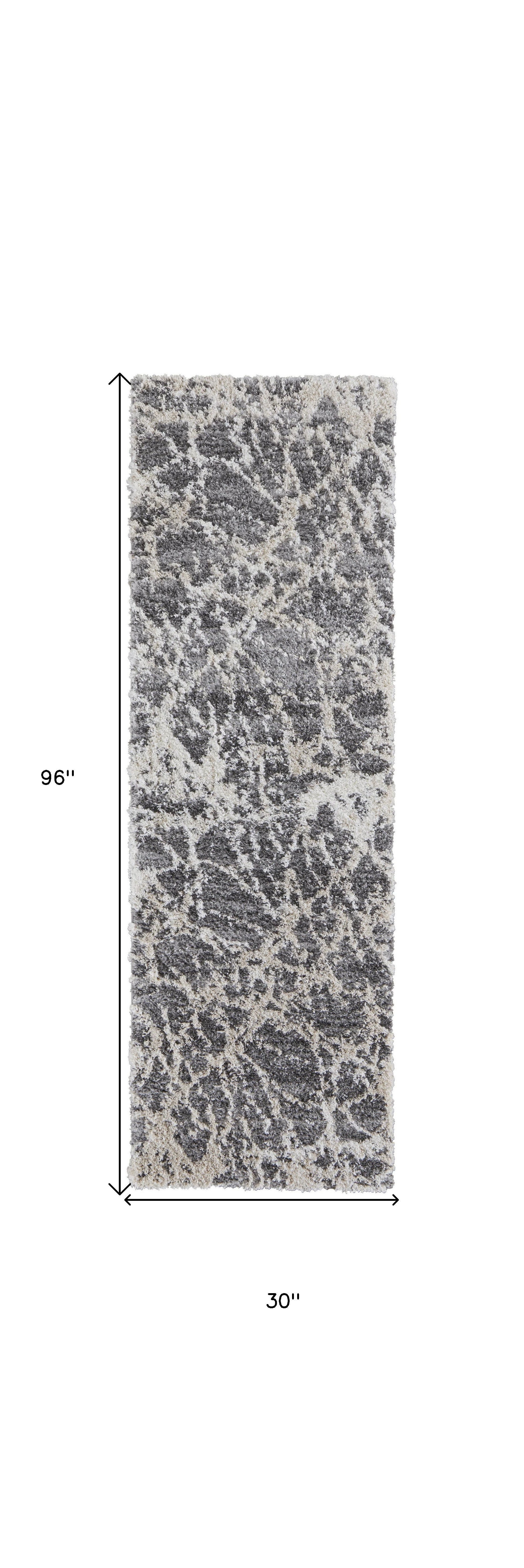 High - Quality Stain - Resistant Area Rug with a Fashionable Gray and Ivory Abstract Design Ideal for Contemporary Modern Living Spaces