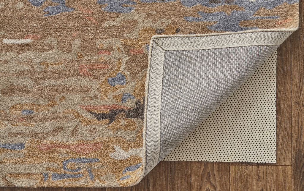 Stain-Resistant Plush Wool Abstract Area Rug for Family Homes with Kids & Pets