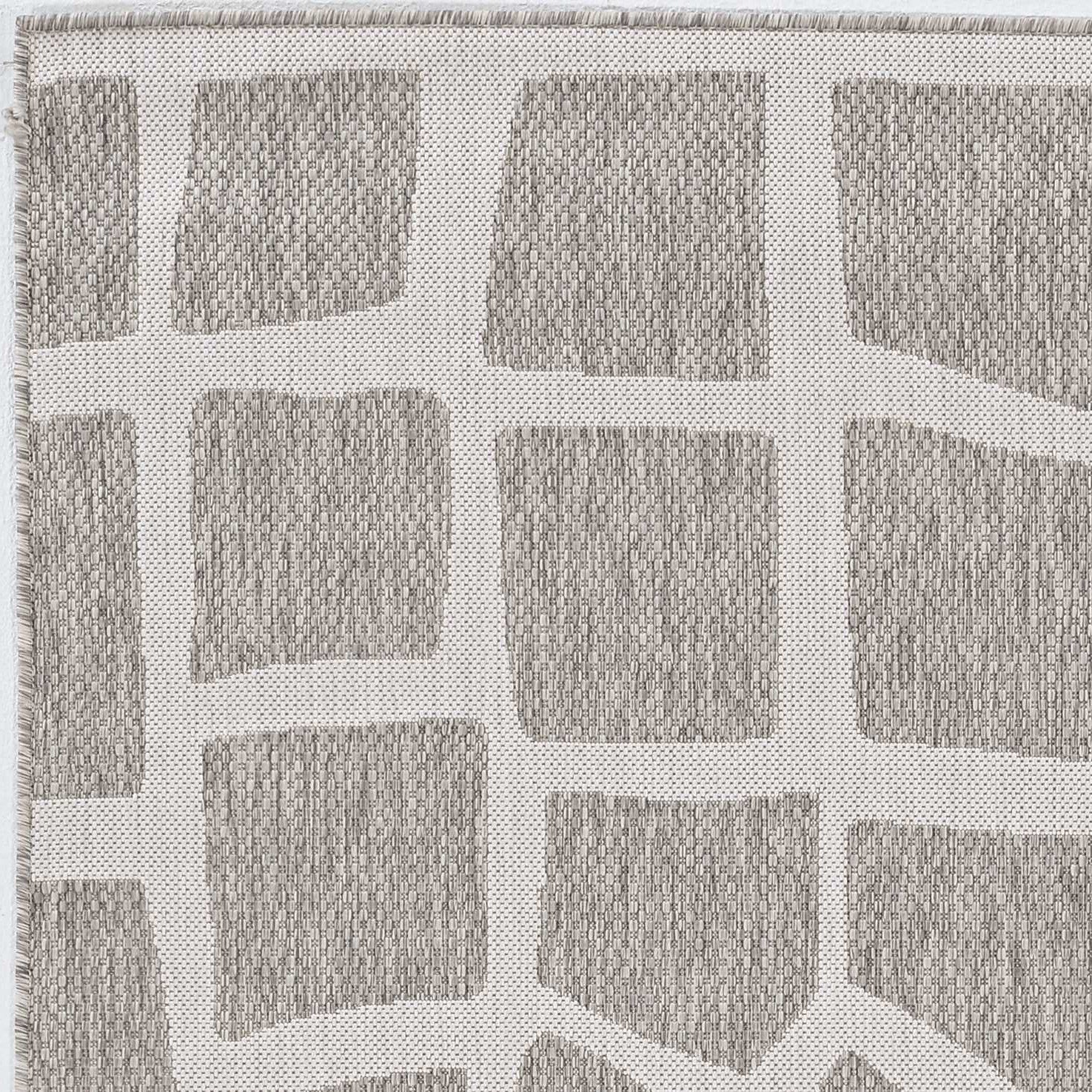 Elegant Gray Abstract Rug for Indoor & Outdoor Use - Modern Comfort & Style