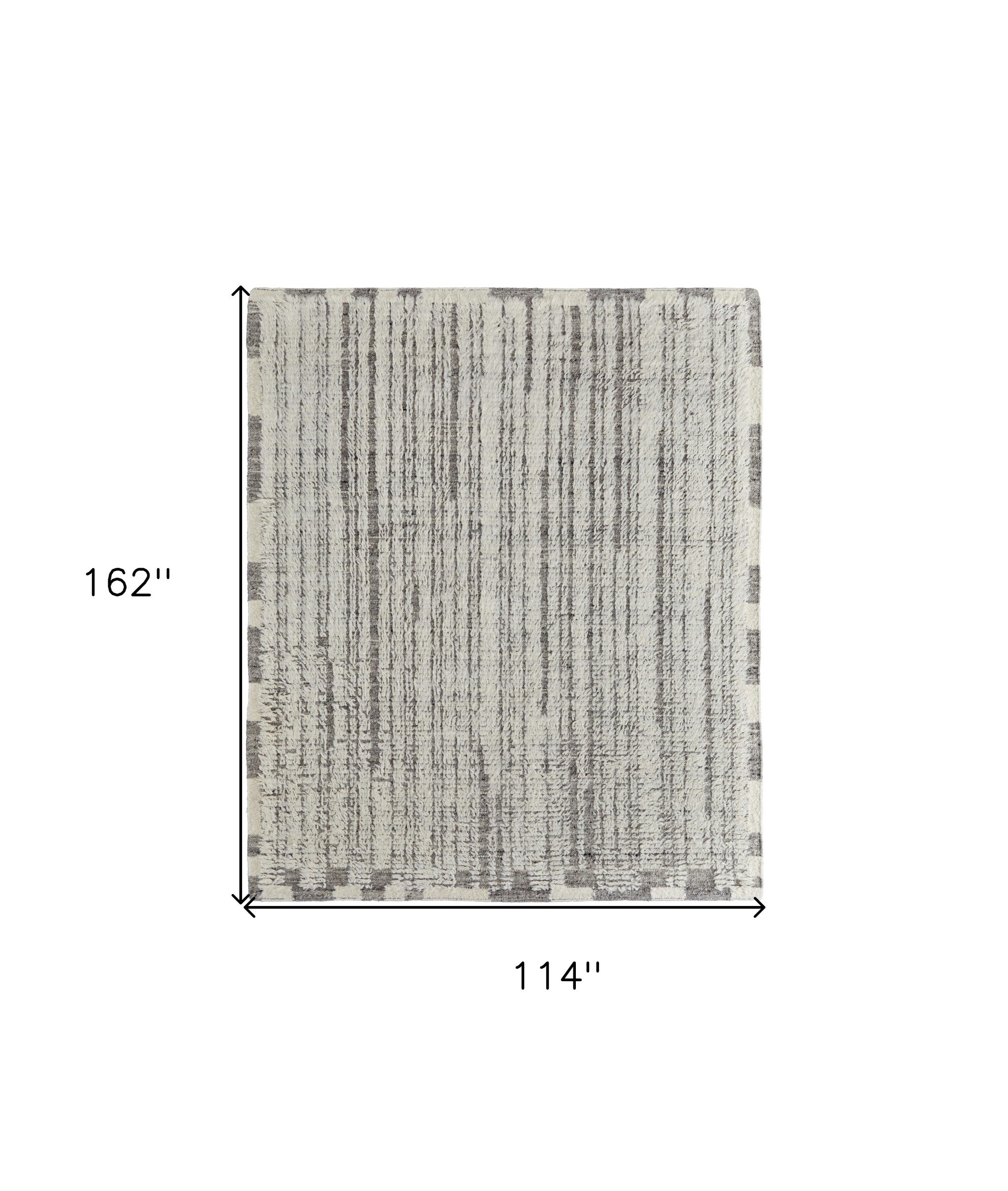 Stylish Stain-Resistant Hand-Woven Gray and Ivory Wool Area Rug for Any Space