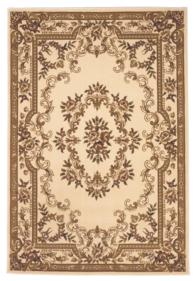 Ivory Hand - Carved Aubusson Area Rug: Luxury Modern Decor for Your Home