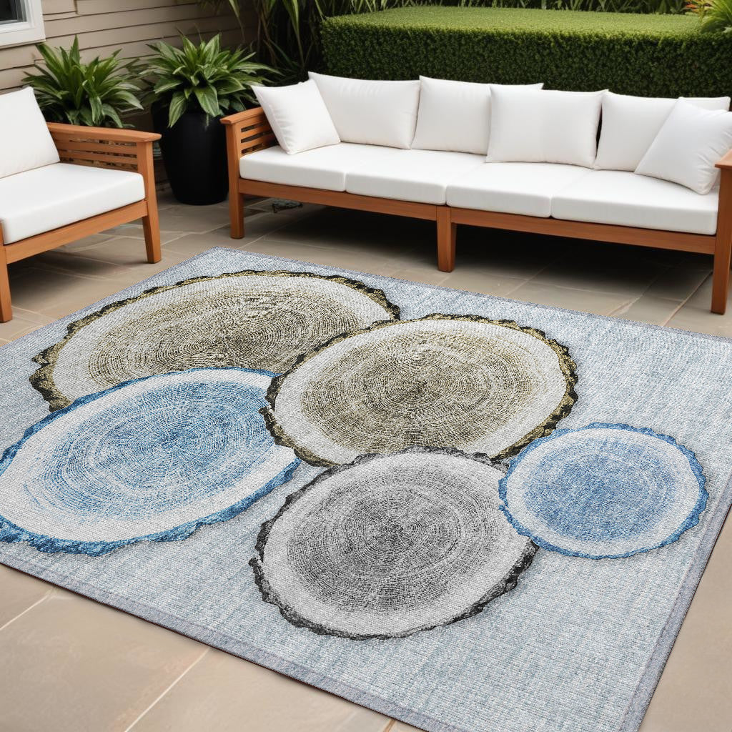 Stylish and Washable Faux Wood Design Outdoor and Indoor Runner Rug with Stain Resistance and Non-Skid Feature