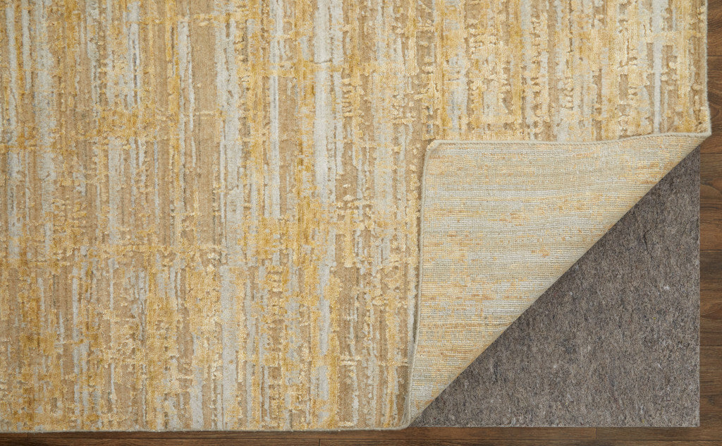 Stylish Hand-Woven Ivory Area Rug with Unique Yellow Abstract Design for Your Living Space