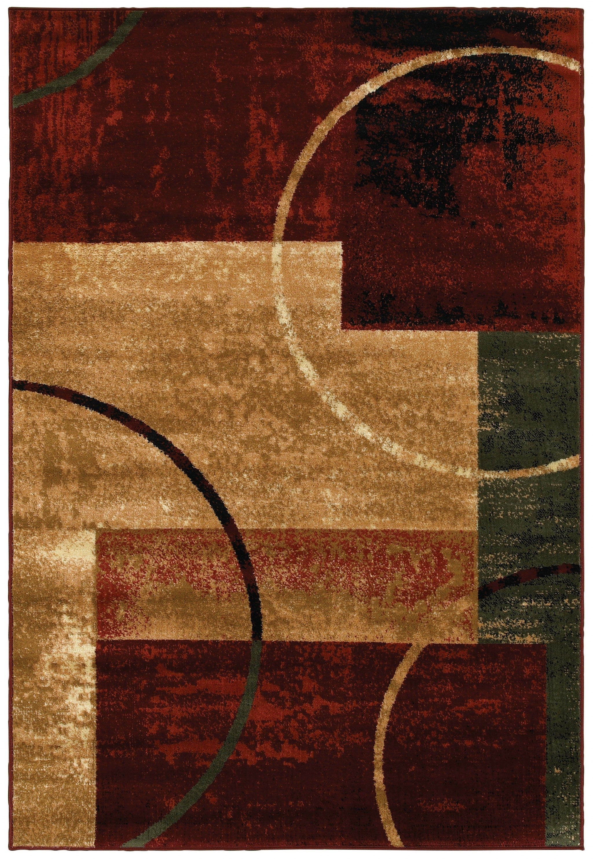 Stylish Modern Red Area Rug for Home - Machine Woven Polypropylene with Durable Latex Backing for Enduring Comfort