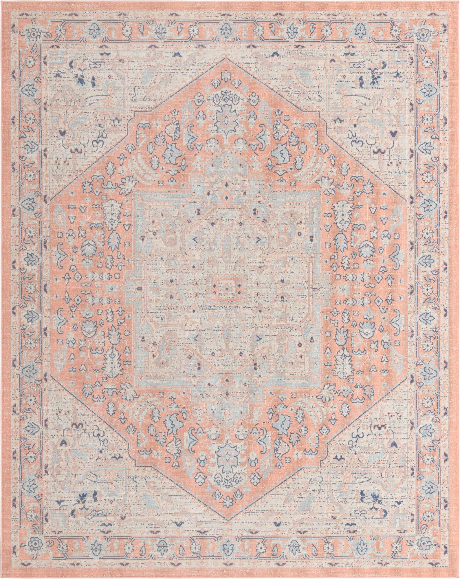 Exquisite Whitney Medallion Area Rug with Enchanting Floral Design, Durable and Easy - to - Maintain for Your Ideal Home Decor