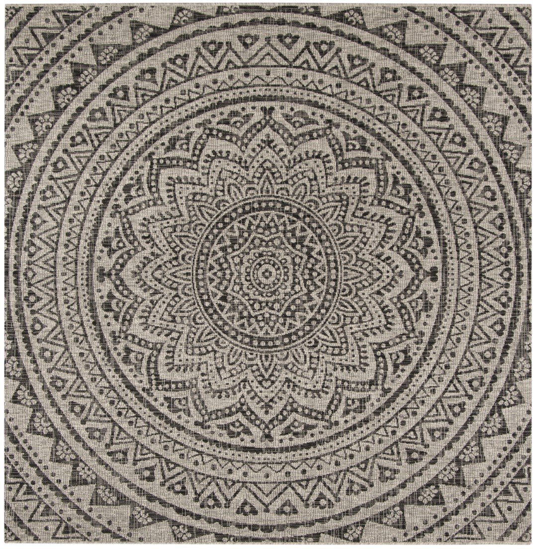 Turkish Quality Courtyard Round Power Loomed Area Rug with Stylish Low Pile Design for Contemporary Home Decor