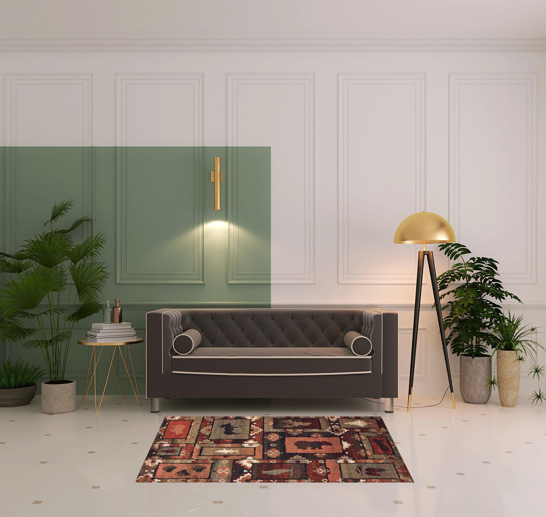 Southwestern Style Runner Area Rug - Stain Resistant, Fashionable Design in Earthy Color Tones Suitable for Any Living Space