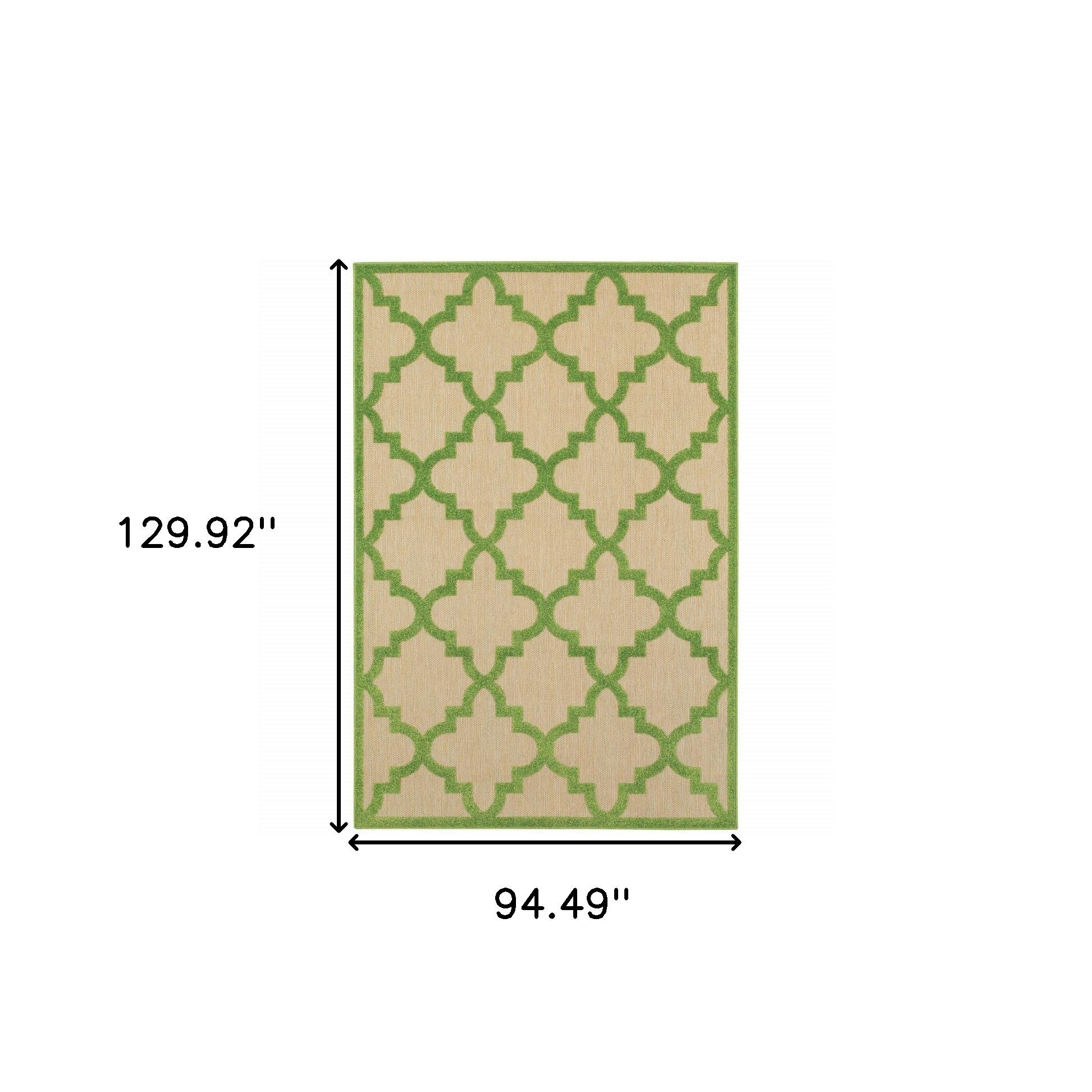 Stylish Stain-Resistant Green Geometric Outdoor and Indoor Area Rug for Decorating Modern Spaces