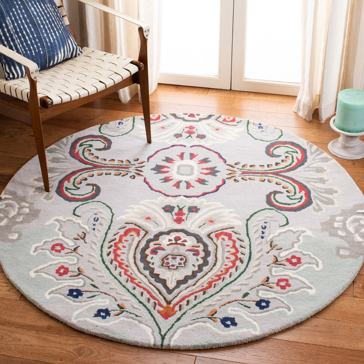 Elegant Hand-Tufted 100% Wool Floral Rug for Home Decor