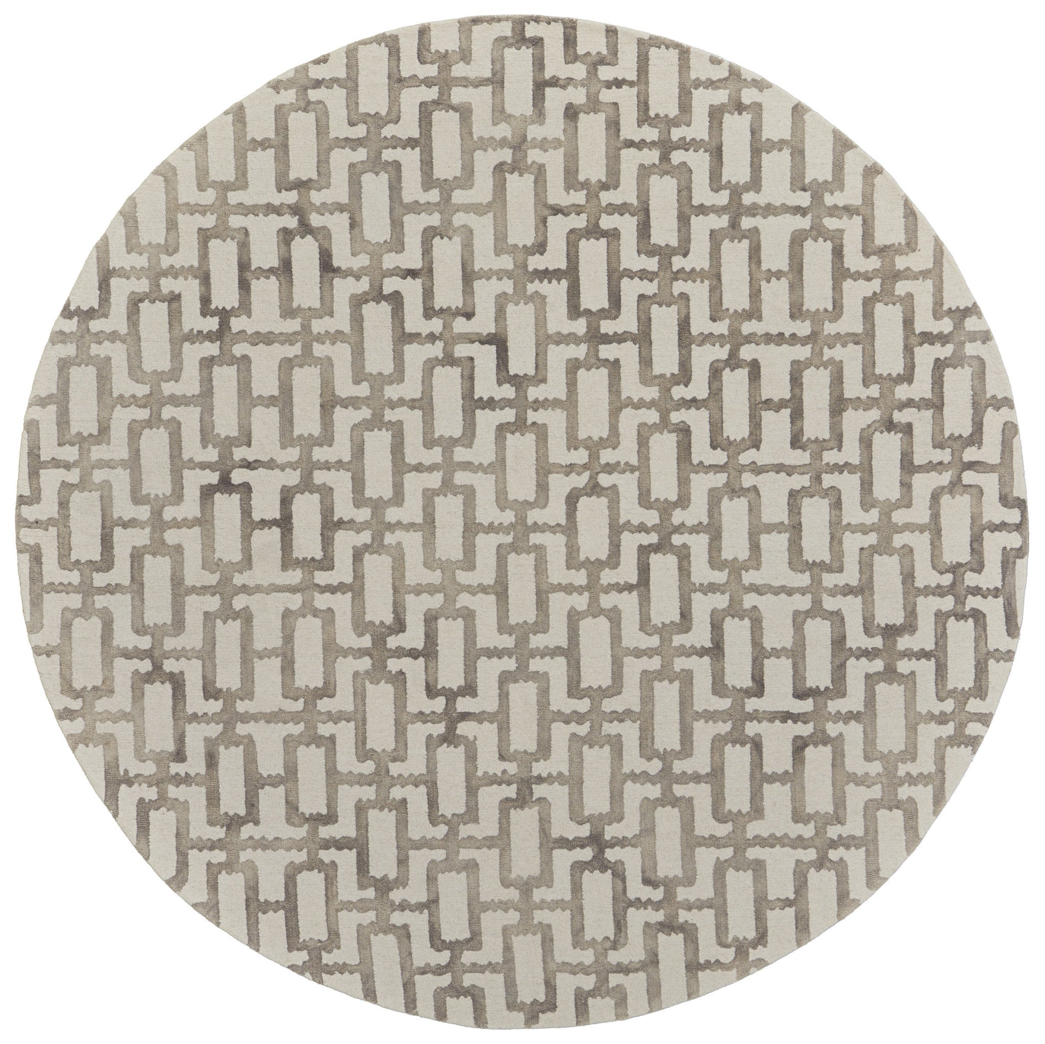 Exquisite Handmade Geometric Wool Blend Area Rug with Elegant Ivory and Green Design for Sophisticated Living Spaces