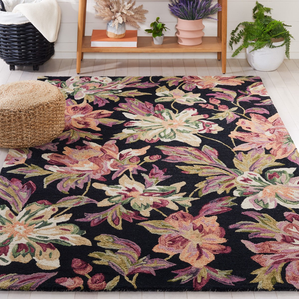 Luxurious Hand-Tufted Floral Wool Blend Rug for Elegant and Stylish Home Decor