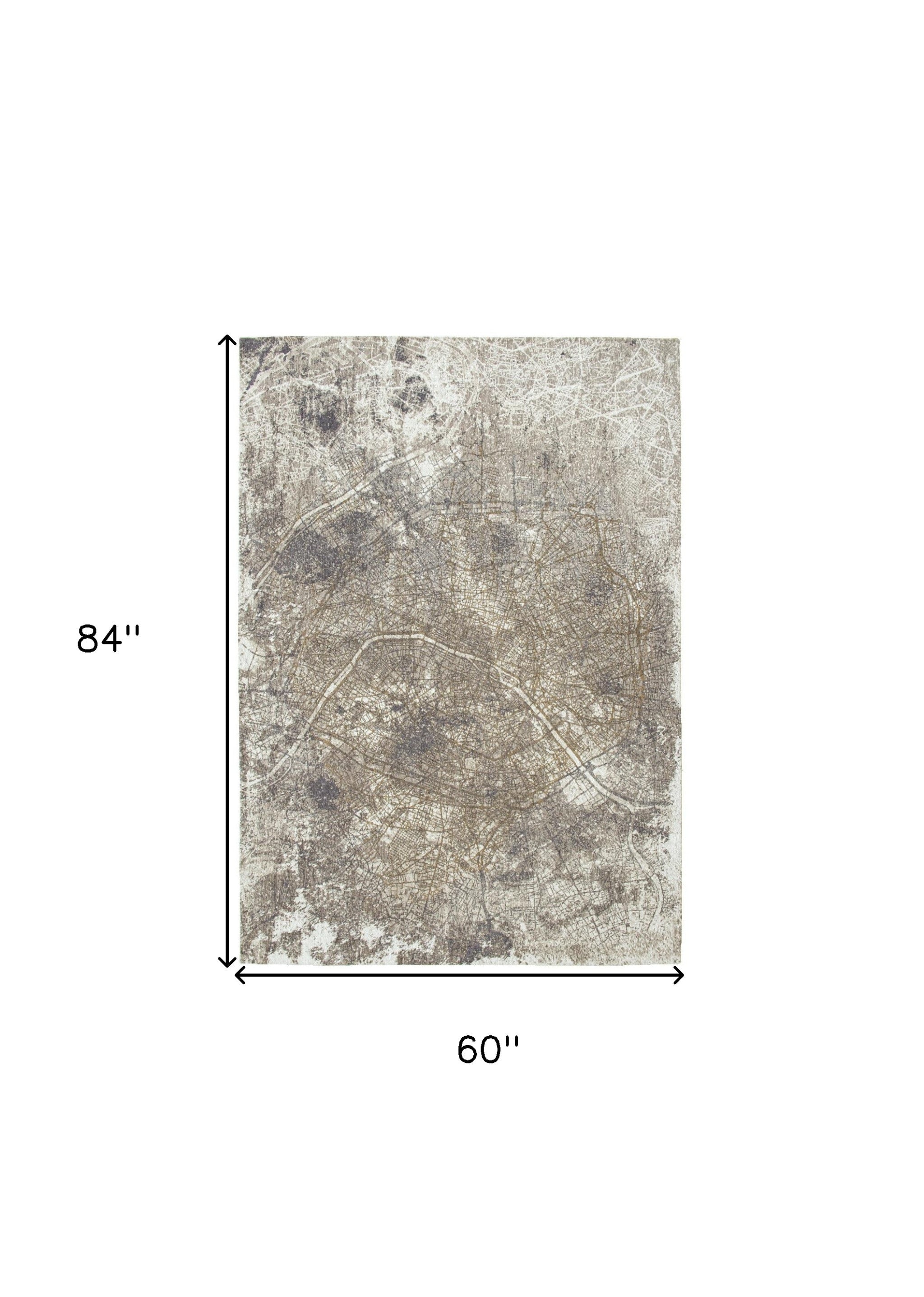 Stylish and Contemporary 6-Foot by 8-Foot Gray and White Abstract Design Non-Slip Area Rug Ideal for Every Home Decor