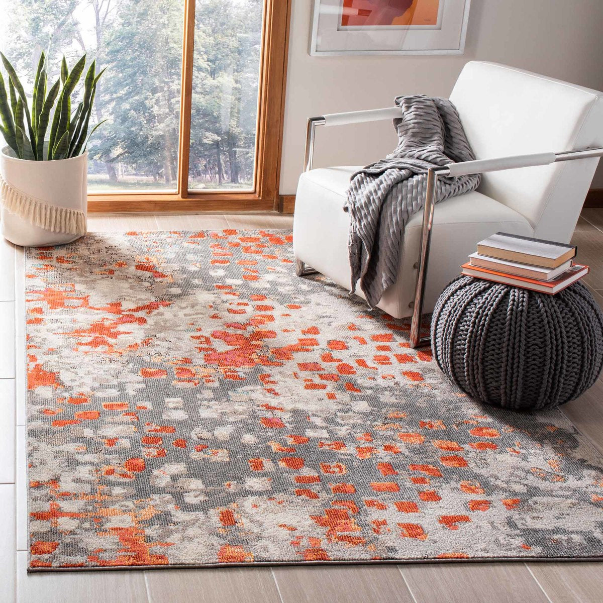 Elegant Turkey-made Power Loomed Rectangle Rug with 7.5 MM Polypropylene Friese Pile