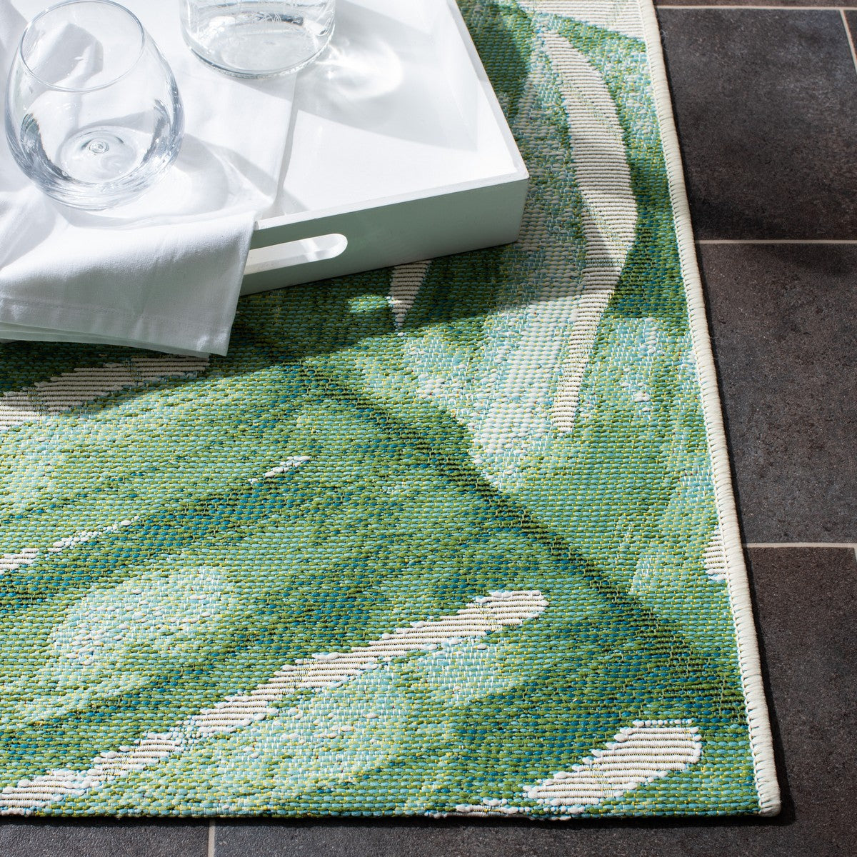 Stylish and Durable Barbados Outdoor Power Loomed Polyester & Polypropylene Area Rug