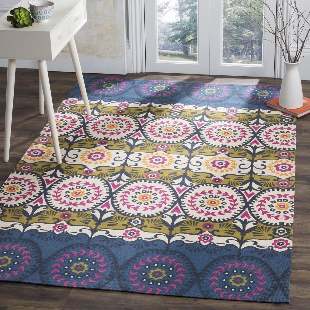 Exquisite Indian Hand - Loomed Cotton Pile Rectangle Rug for Elegant Spaces