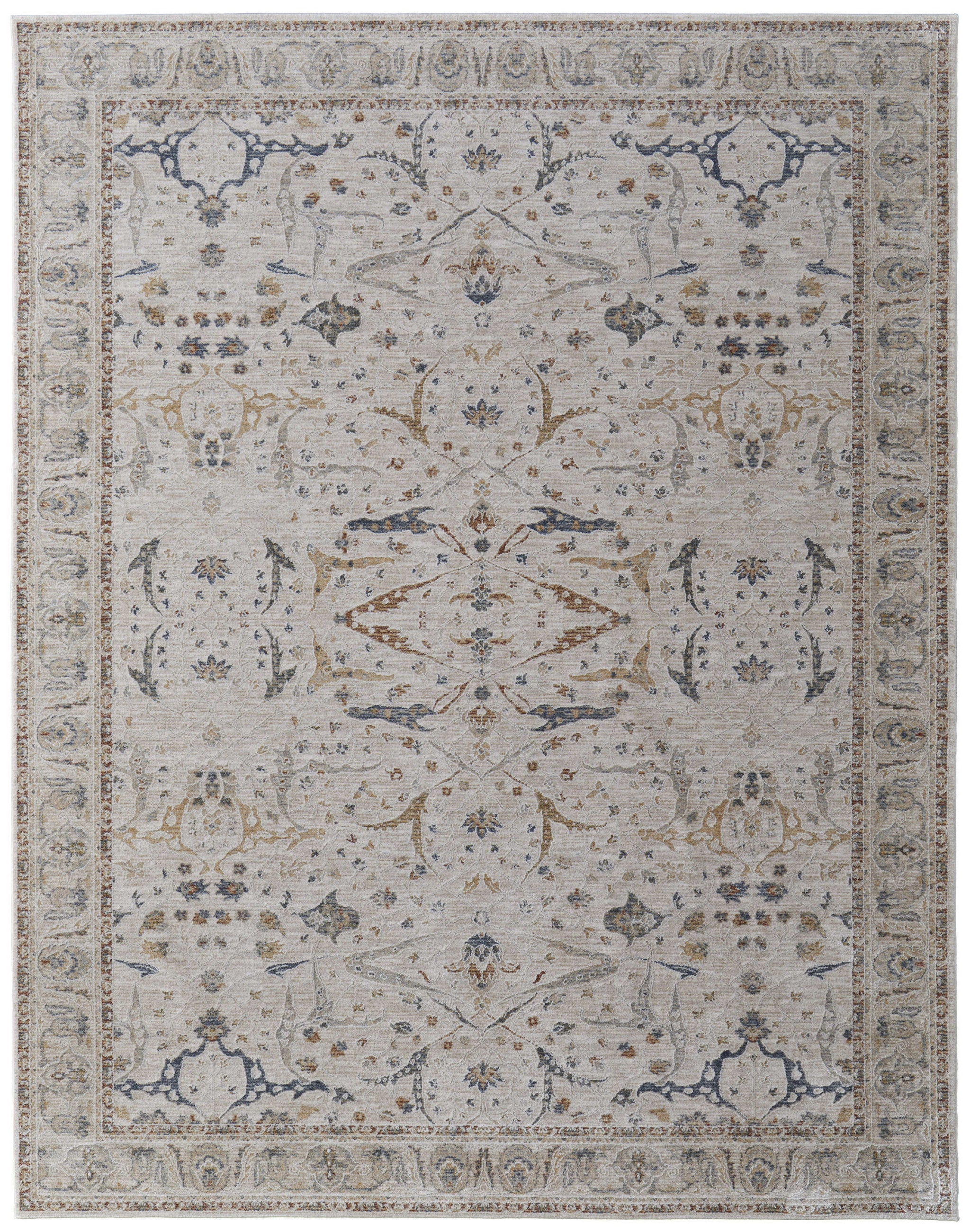 Stain-Resistant Ikat Area Rug in Stylish Taupe with Elegant Fringes for Any Room