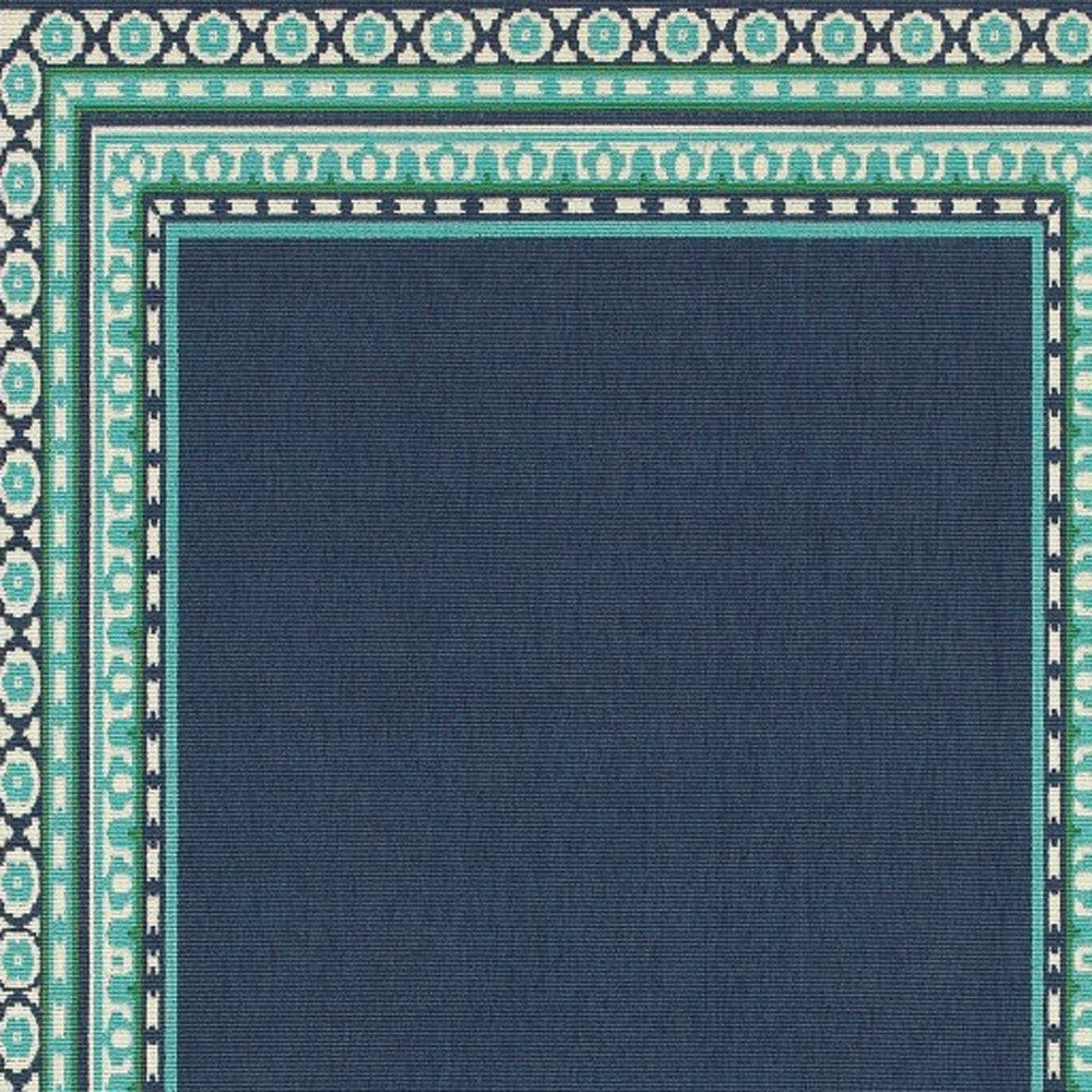 Stylish Outdoor and Indoor Decor - Vibrant Blue and Green Polypropylene Area Rug for Fashionable Spaces