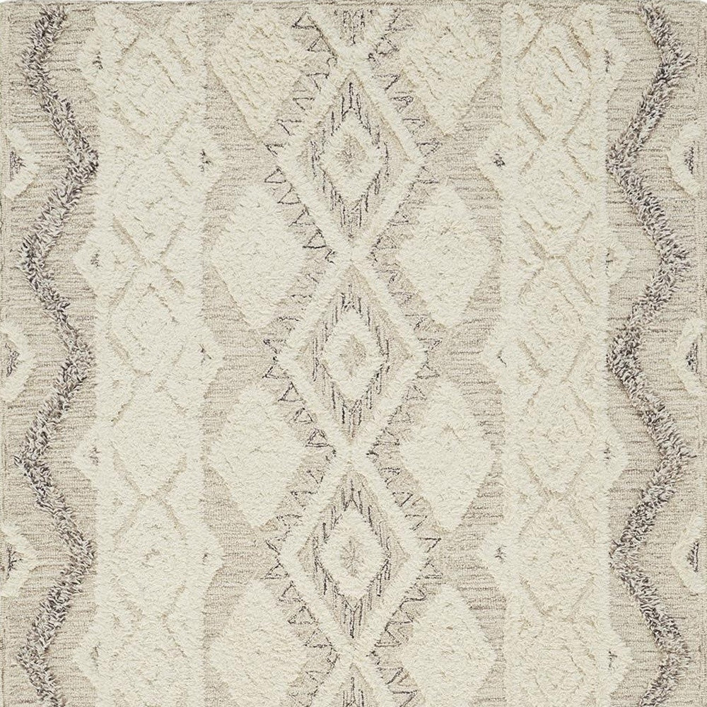 Stylish Handmade Wool Area Rug with Stain-Resistant Geometric Design for Elegant Living Spaces