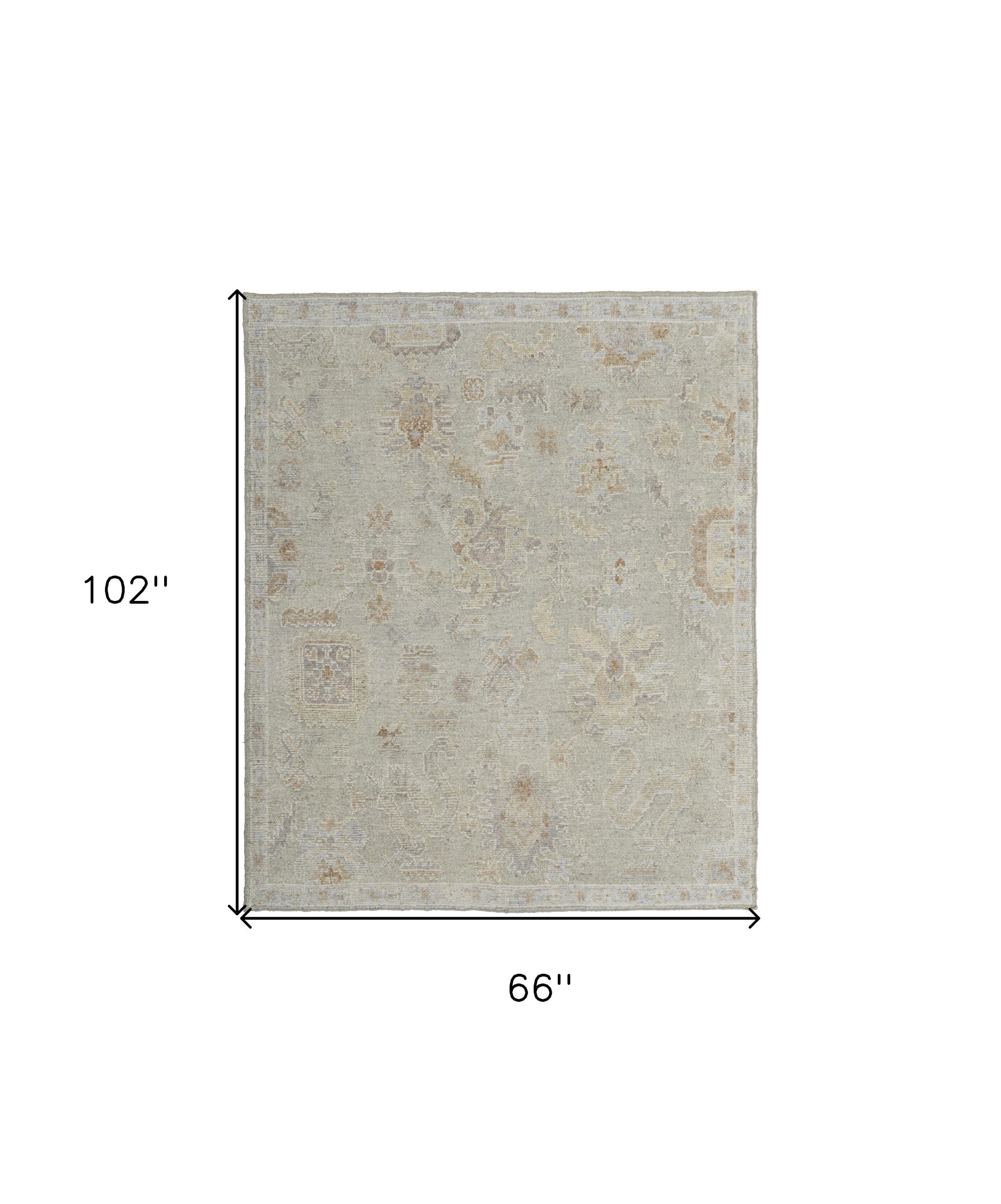 Exquisite Hand-Knotted Gray and Brown Wool Floral Area Rug for Stylish Homes