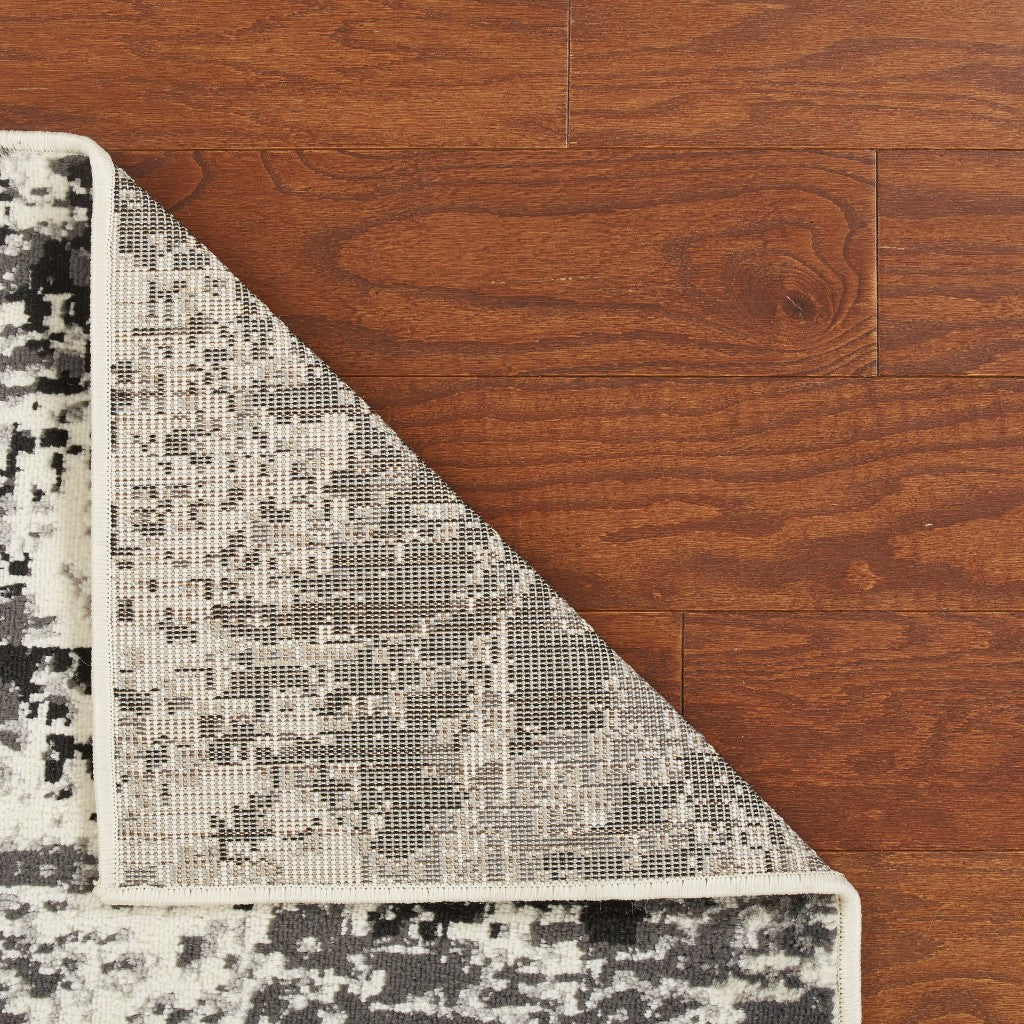 Durable and Stylish Black and White Abstract Area Rug for Modern Homes